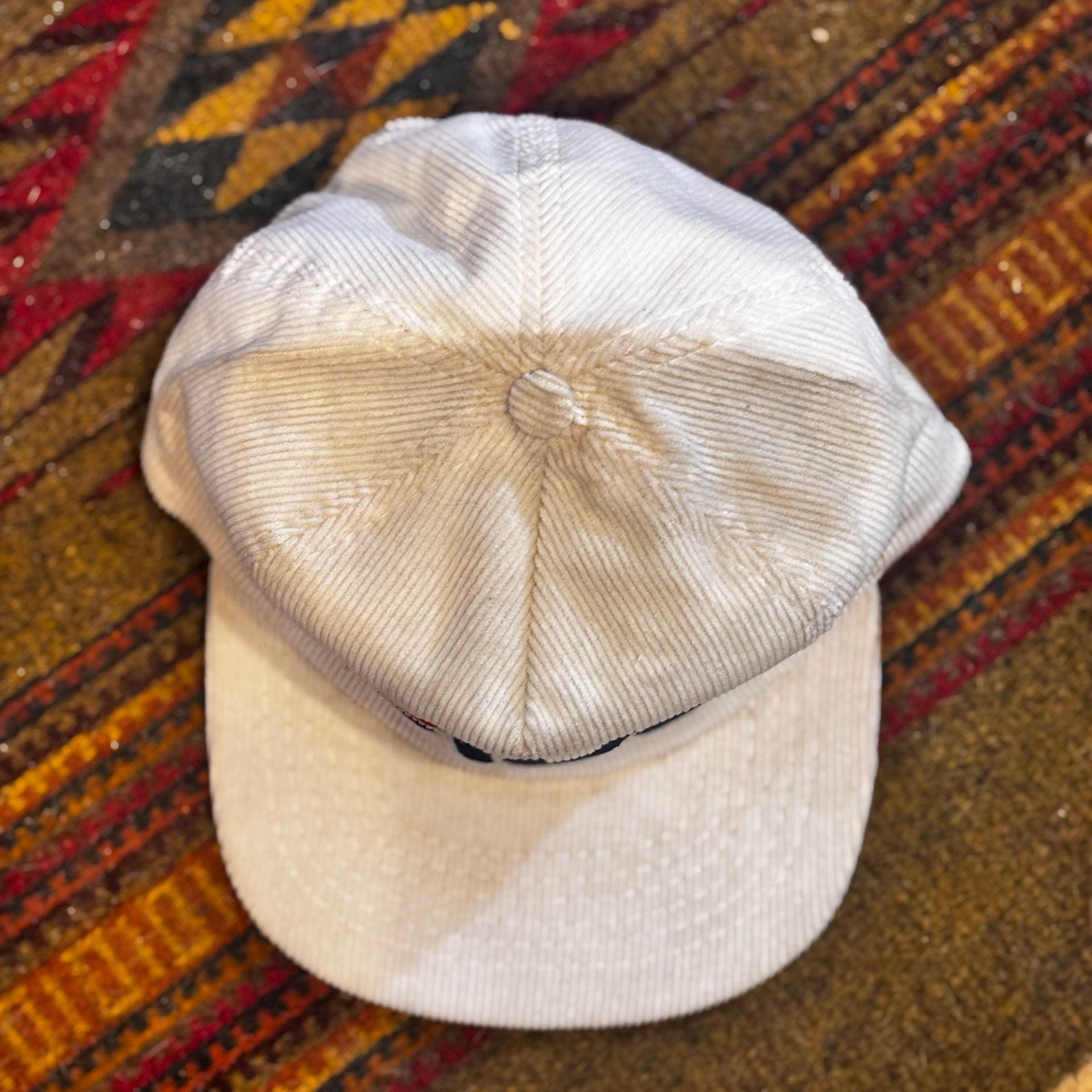 Vintage ‘90s Fila White Corduroy Flat Bill Hat with Embroidered Logo 6