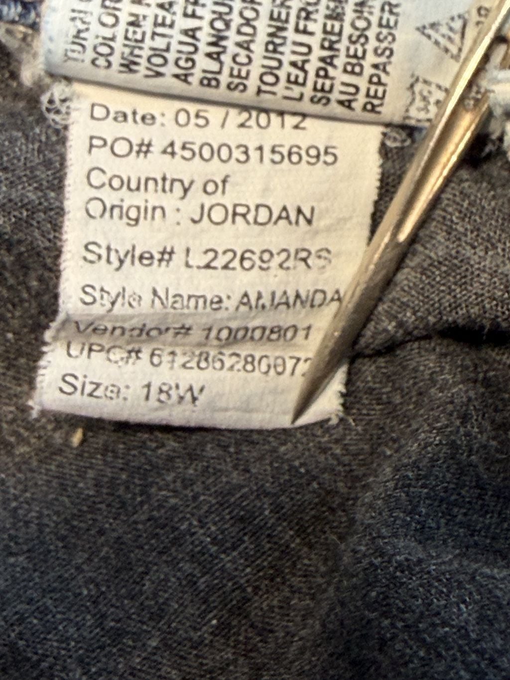 Gloria Vanderbilt Straight Jeans Size 18W Blue Denim Pre-Owned 13