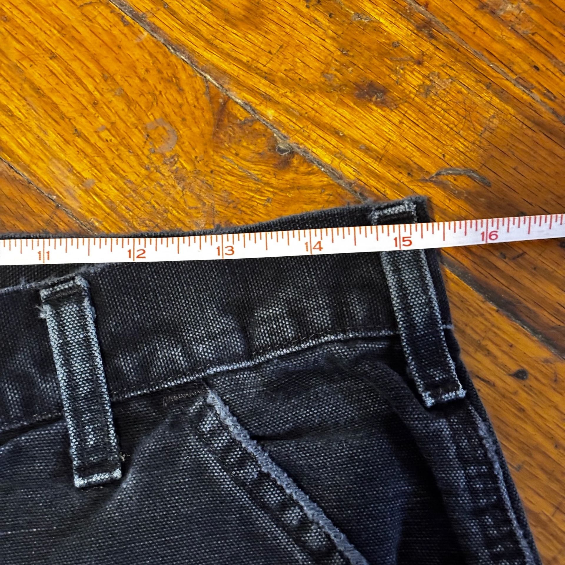 Vintage 2004 Carhartt B11 BLK Dungaree Fit 33x36 Distressed, Painted Work Pants 5