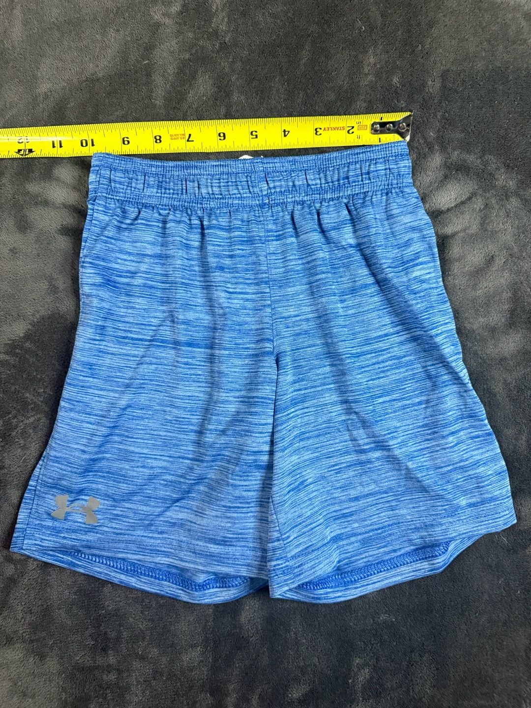 Kids Under Armour Athletic Shorts Size 6 Blue Space Dye Polyester#184 3