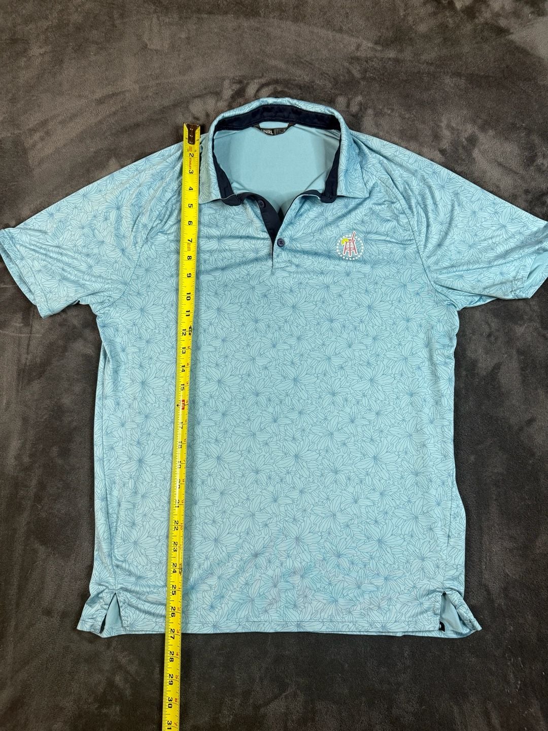 Men’s UNRL Polo Shirt Size S Blue Floral Barstool Sports Golf#186 2