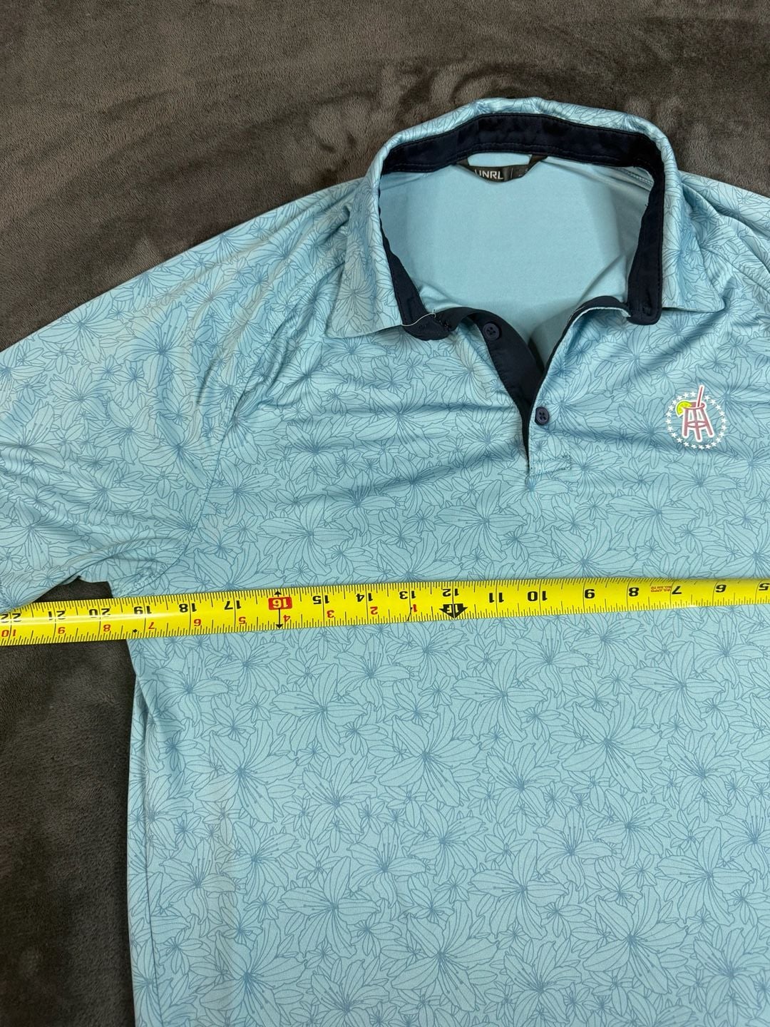 Men’s UNRL Polo Shirt Size S Blue Floral Barstool Sports Golf#186 3