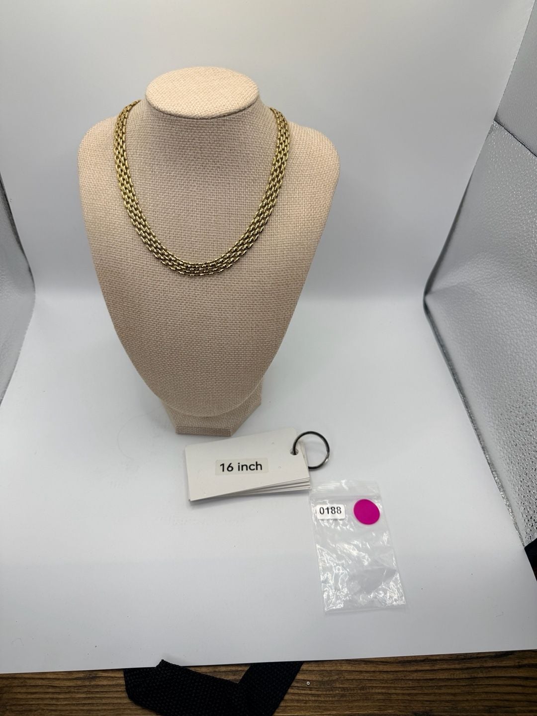 Vintage Gold Tone Link Necklace 16 Inch 7