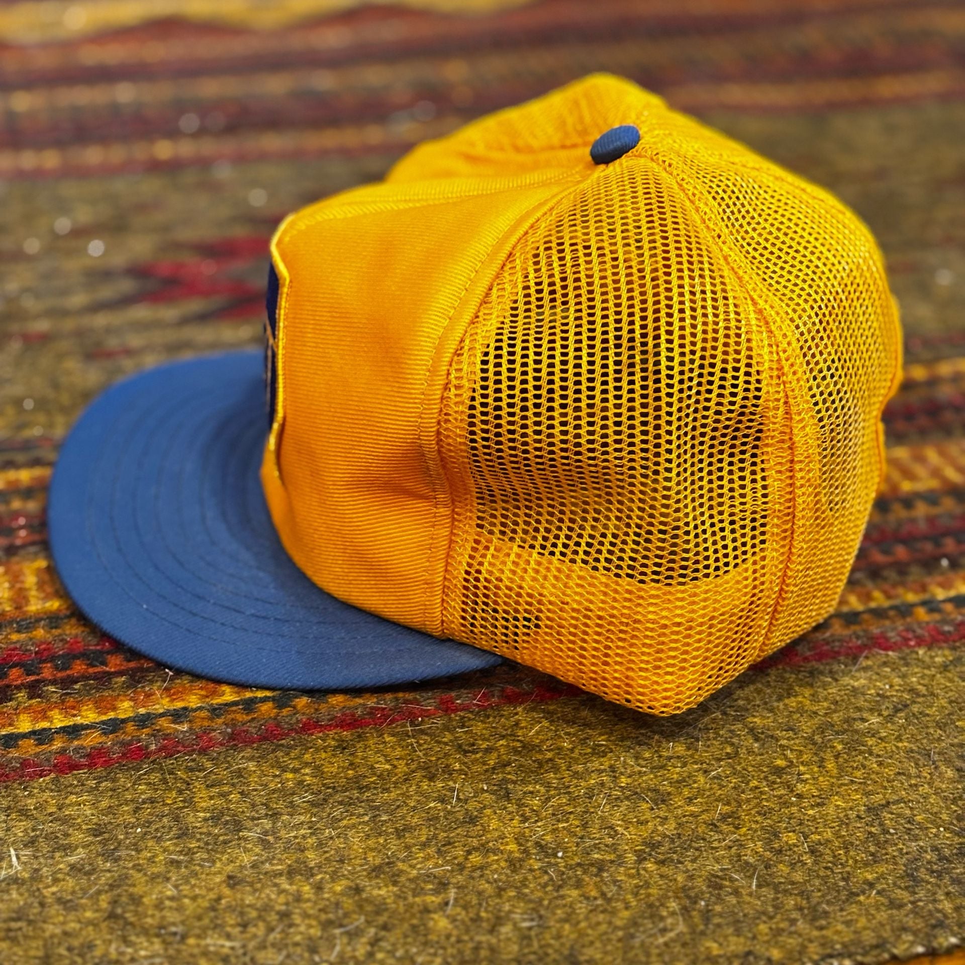 Vintage NAPA Auto Parts Trucker Hat Snapback Yellow Blue 4