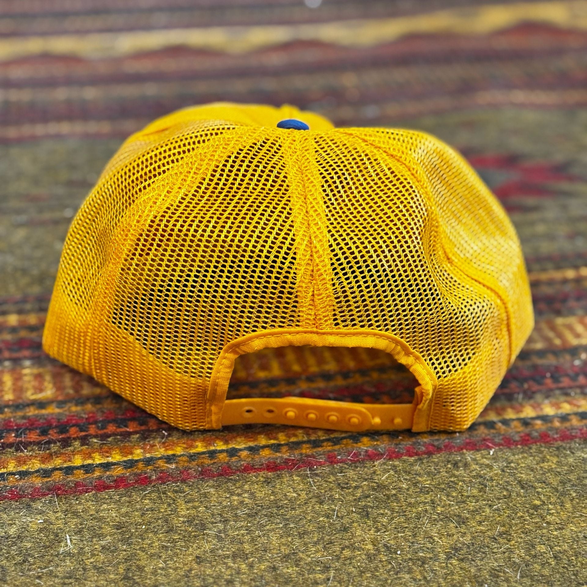Vintage NAPA Auto Parts Trucker Hat Snapback Yellow Blue 5