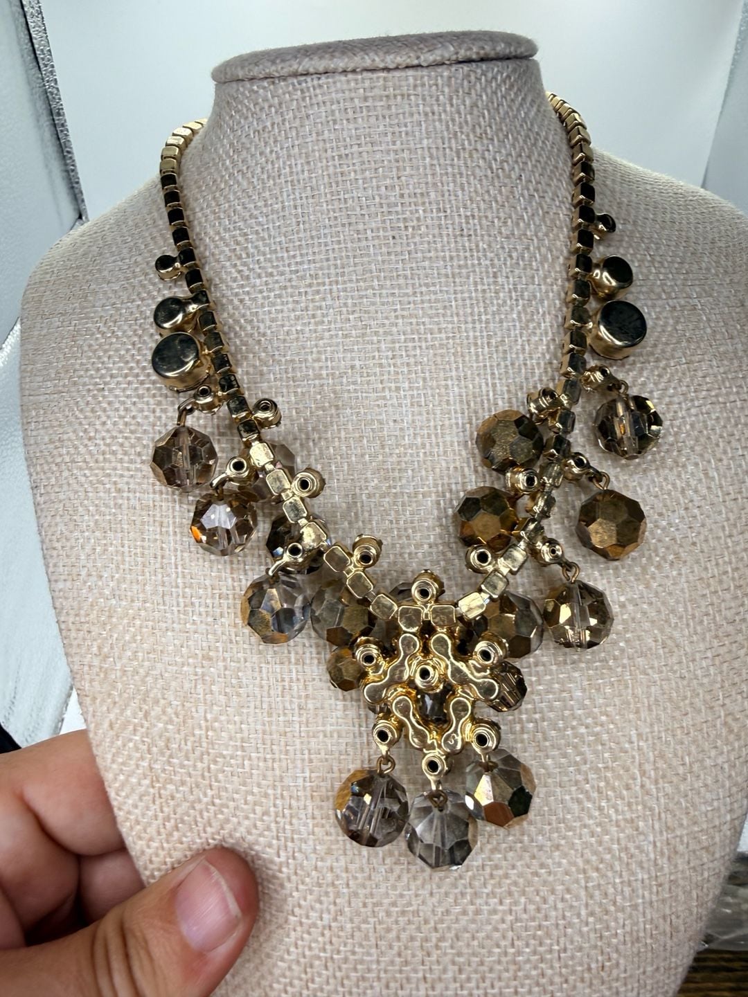 Juliana Rhinestone Crystal Dangle Statement Necklace 15 Inch 5