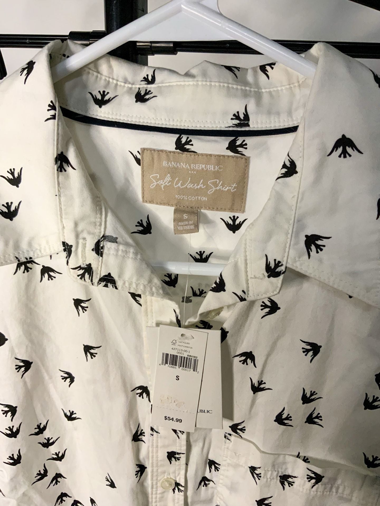 Banana Republic Soft Wash Shirt Women’s Size S Bird Print 3