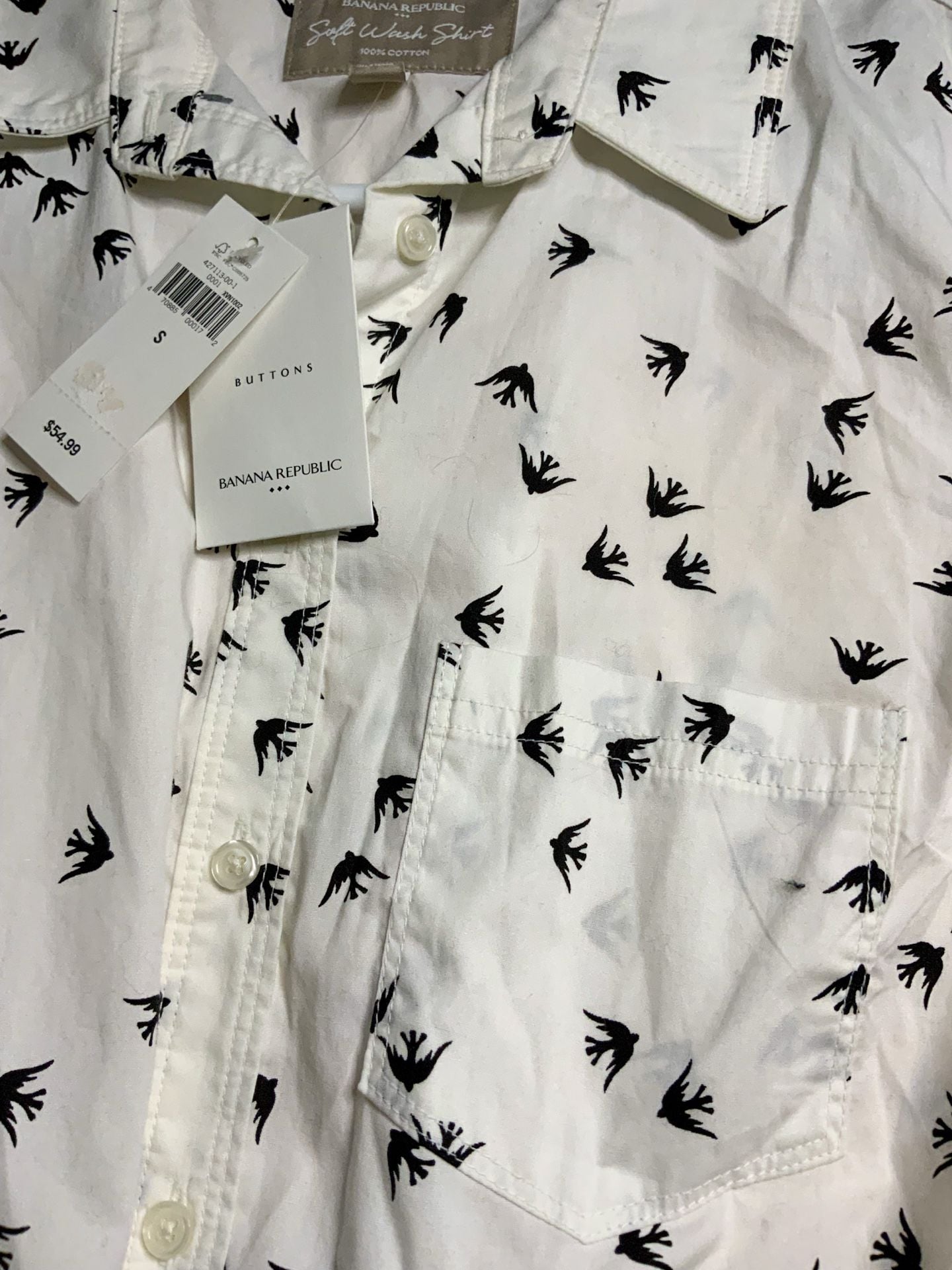 Banana Republic Soft Wash Shirt Women’s Size S Bird Print 5