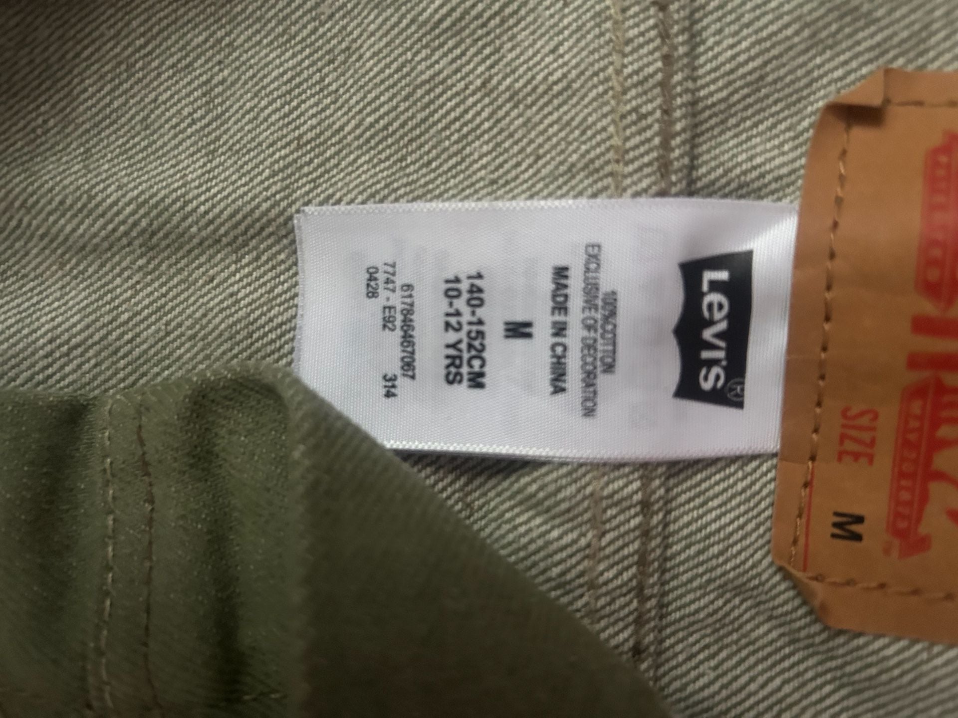Levi's Trucker Jacket Size M Olive Green Denim 5