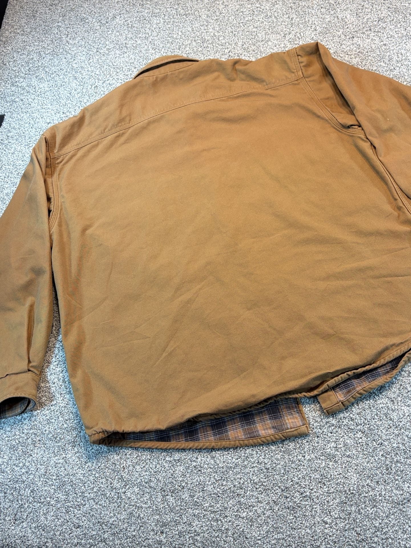 Carhartt S96BRN Lined Shirt Jacket XL Brown Flannel Lined Cotton Workwear 7