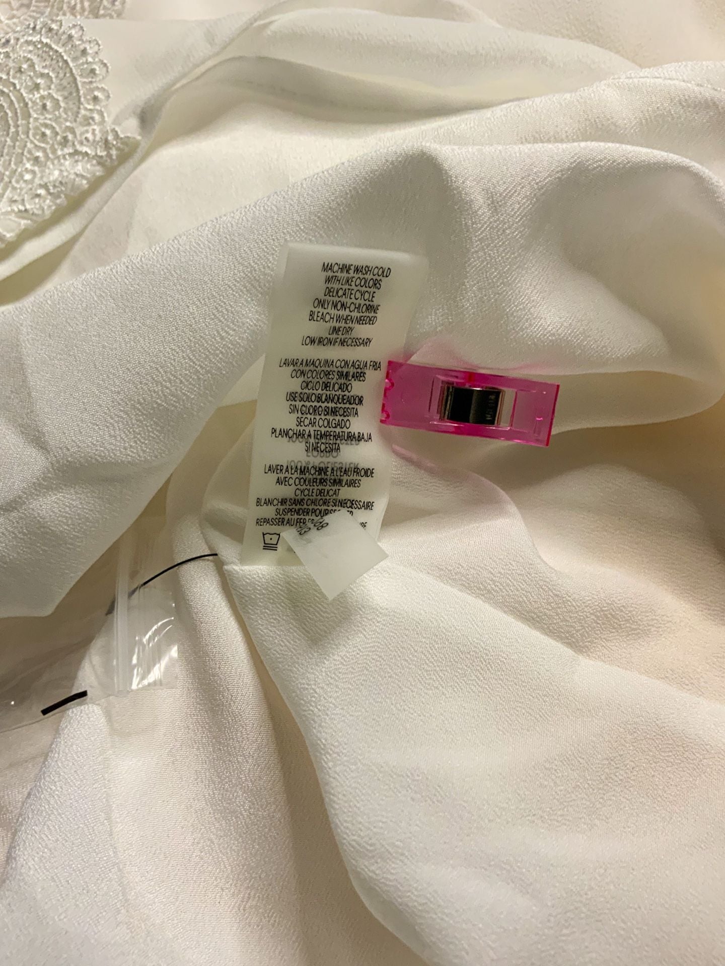 NWT Karl Lagerfeld Paris Blouse Women’s Size S White Lace Trim  8