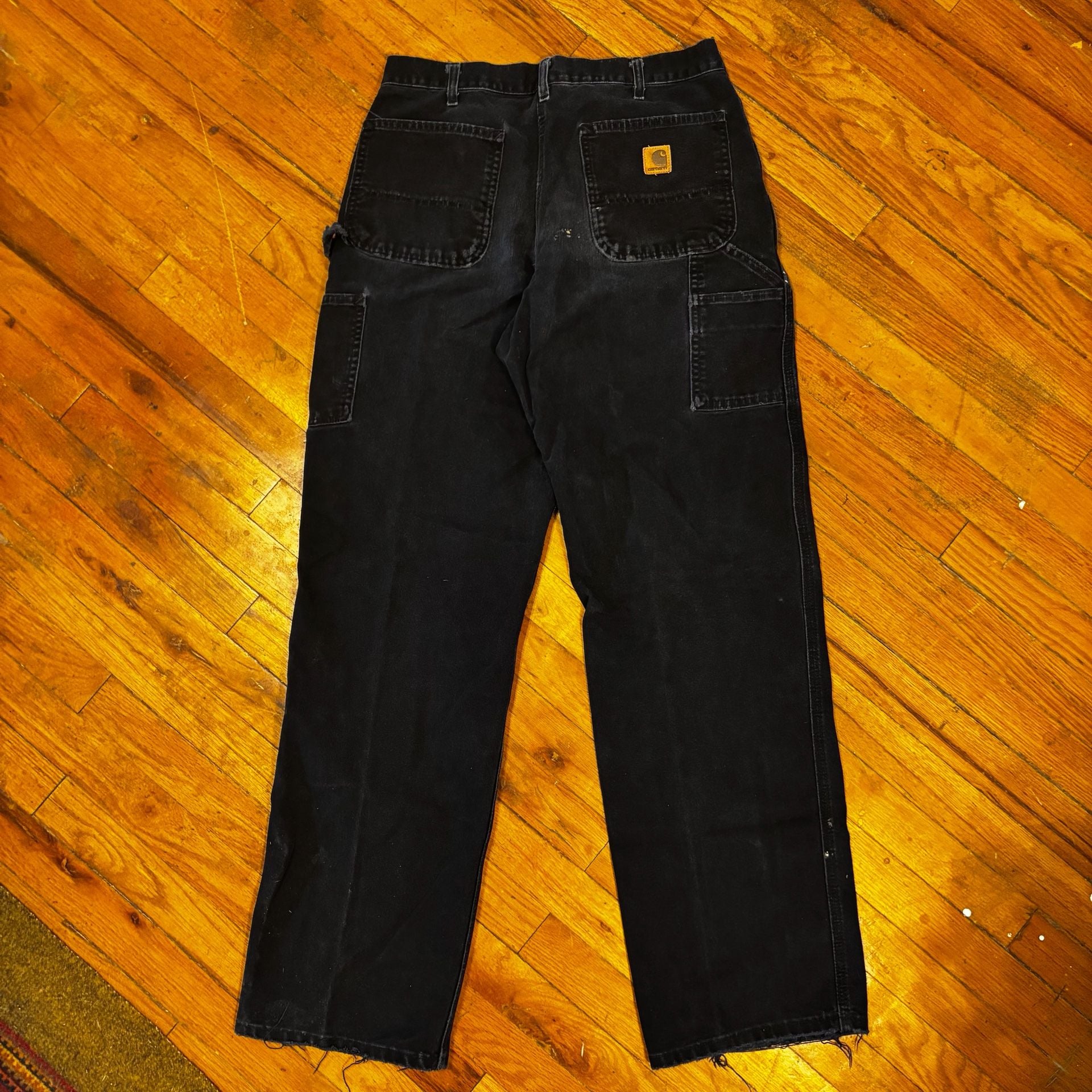 Vintage 2006 Carhartt Black Carpenter Pants 34x32 DISTRESSED 3