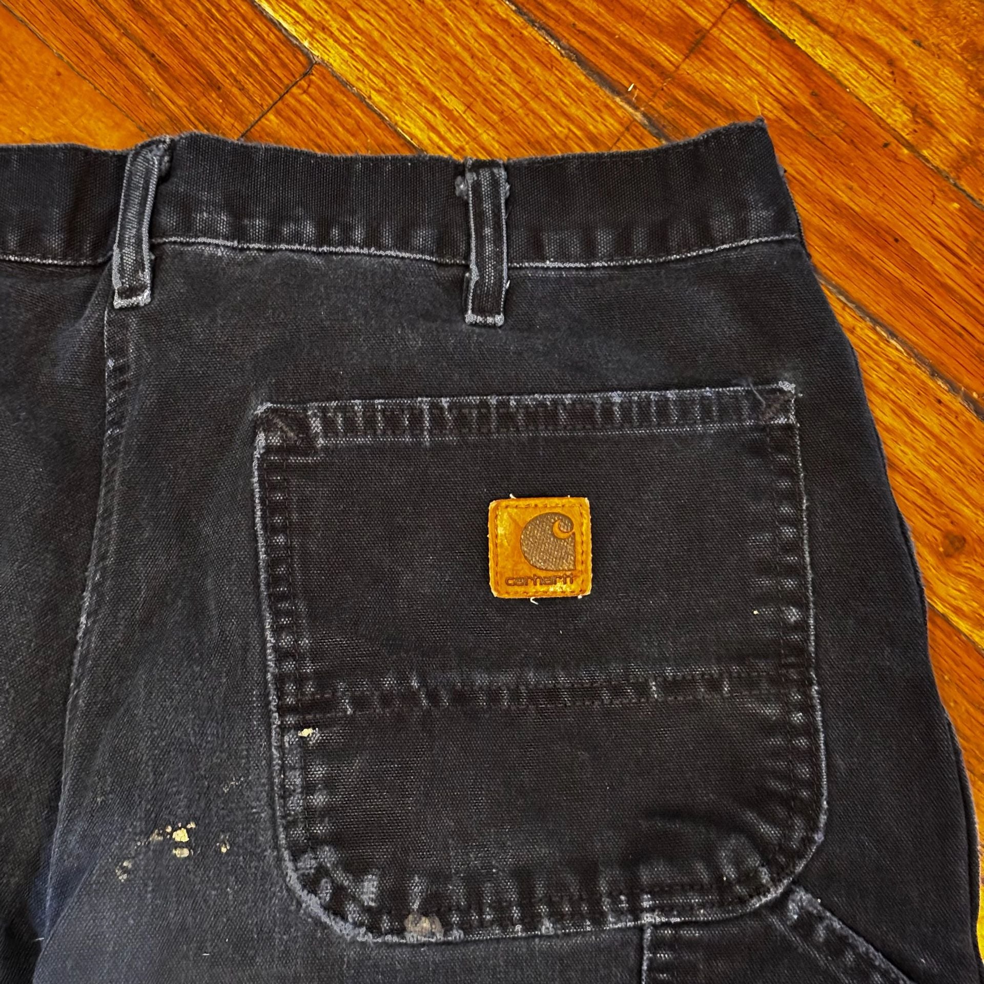 Vintage 2006 Carhartt Black Carpenter Pants 34x32 DISTRESSED 4