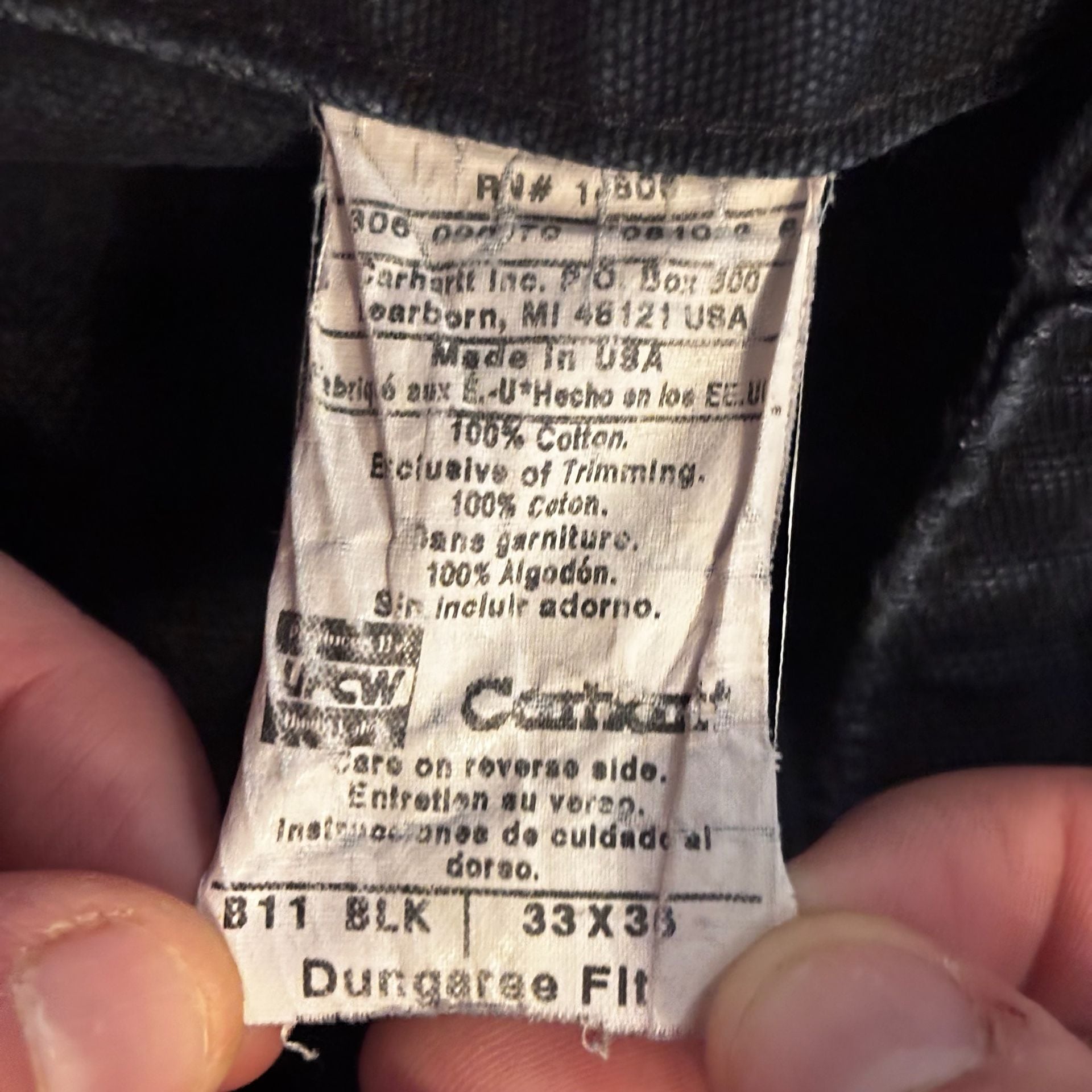 Vintage 2006 Carhartt Black Carpenter Pants 34x32 DISTRESSED 5