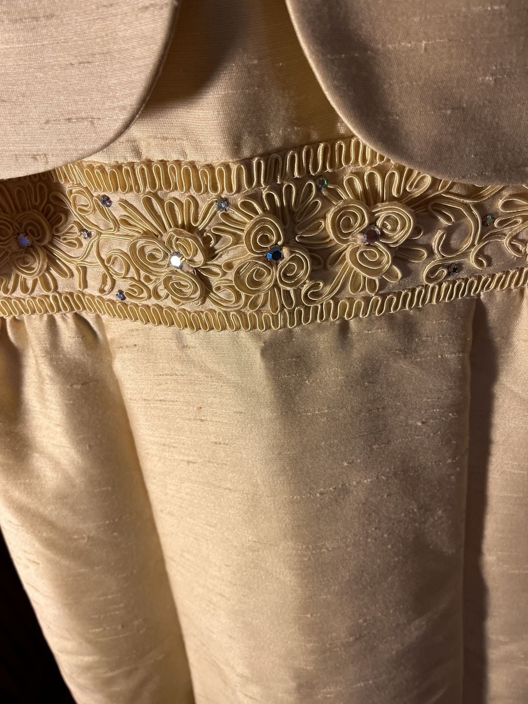 Yellow Silk Dress And Jacket Set 4