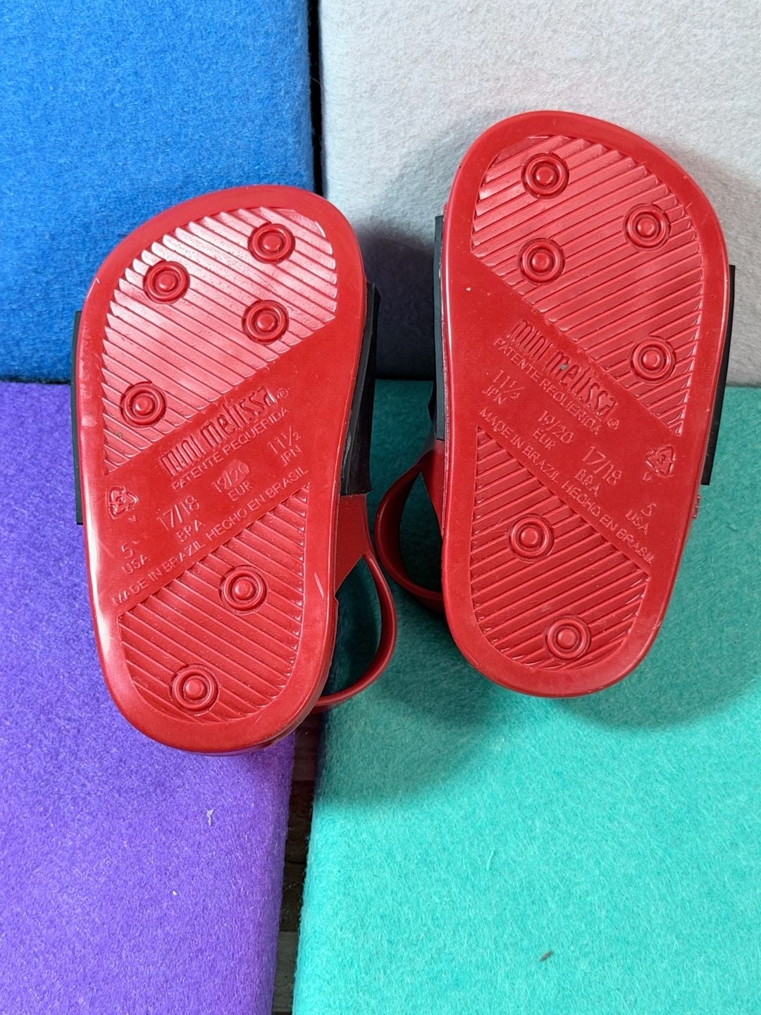 Mini Melissa Mickey Mouse Sandals Size 5 Red Black 3