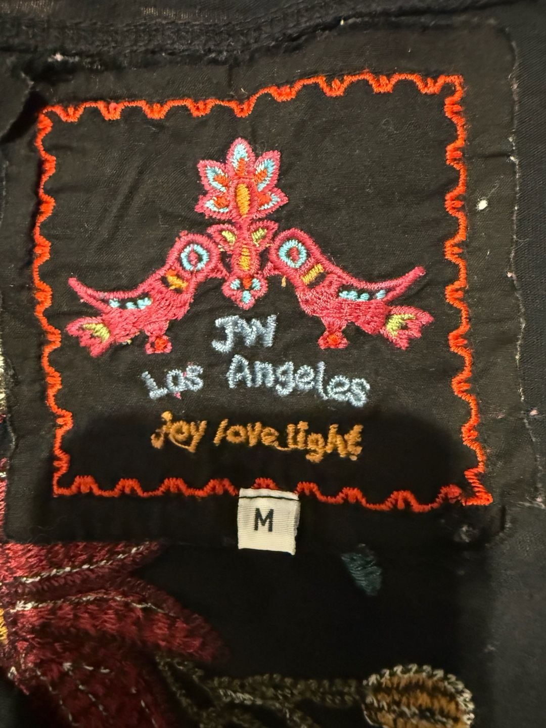 Johnny Was JWLA Embroidered Tunic Size M Black Floral Boho Western Dark Romance 7