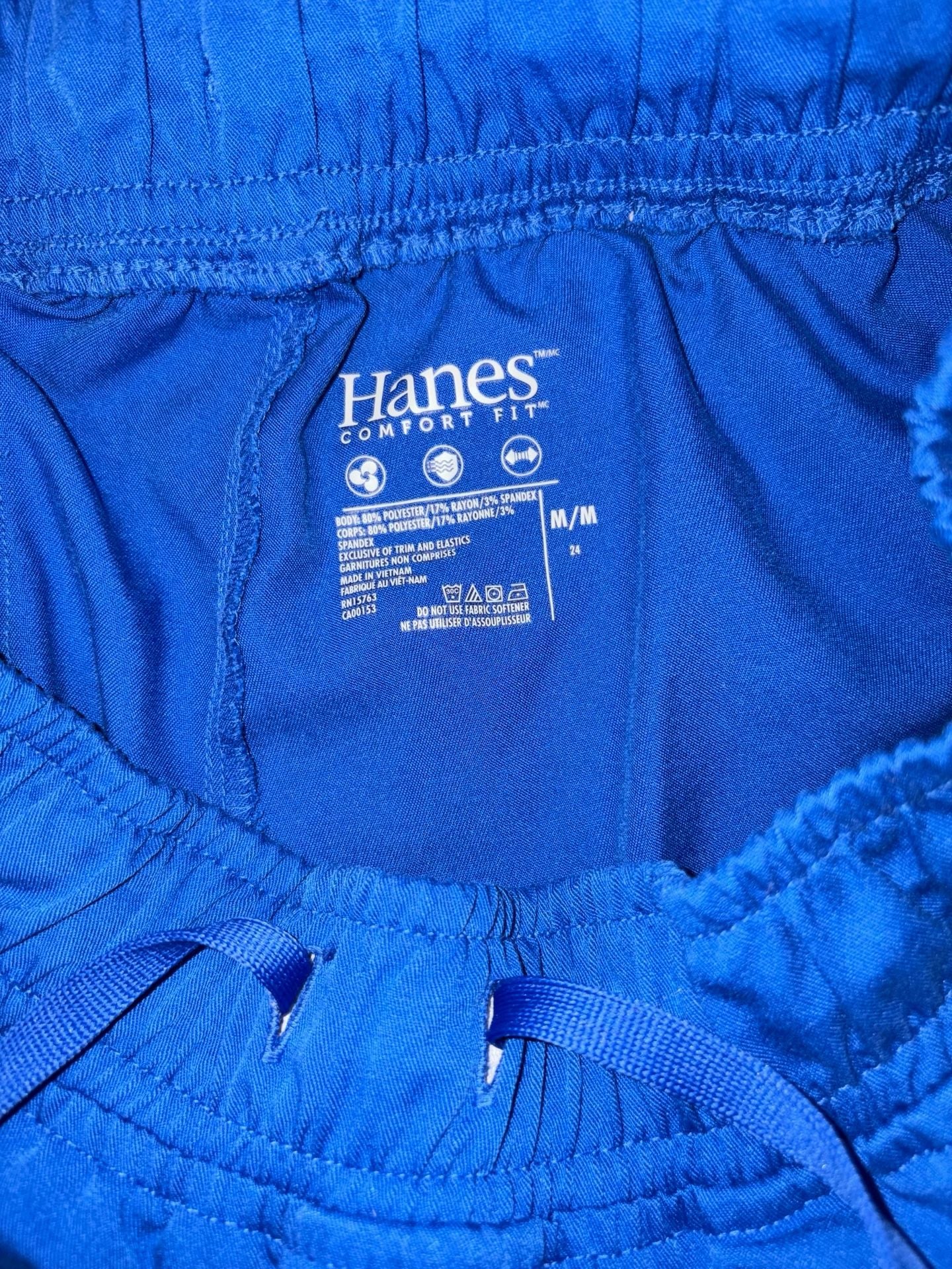 Hanes Scrubs Pants Blue Drawstring Cargo Size M 8