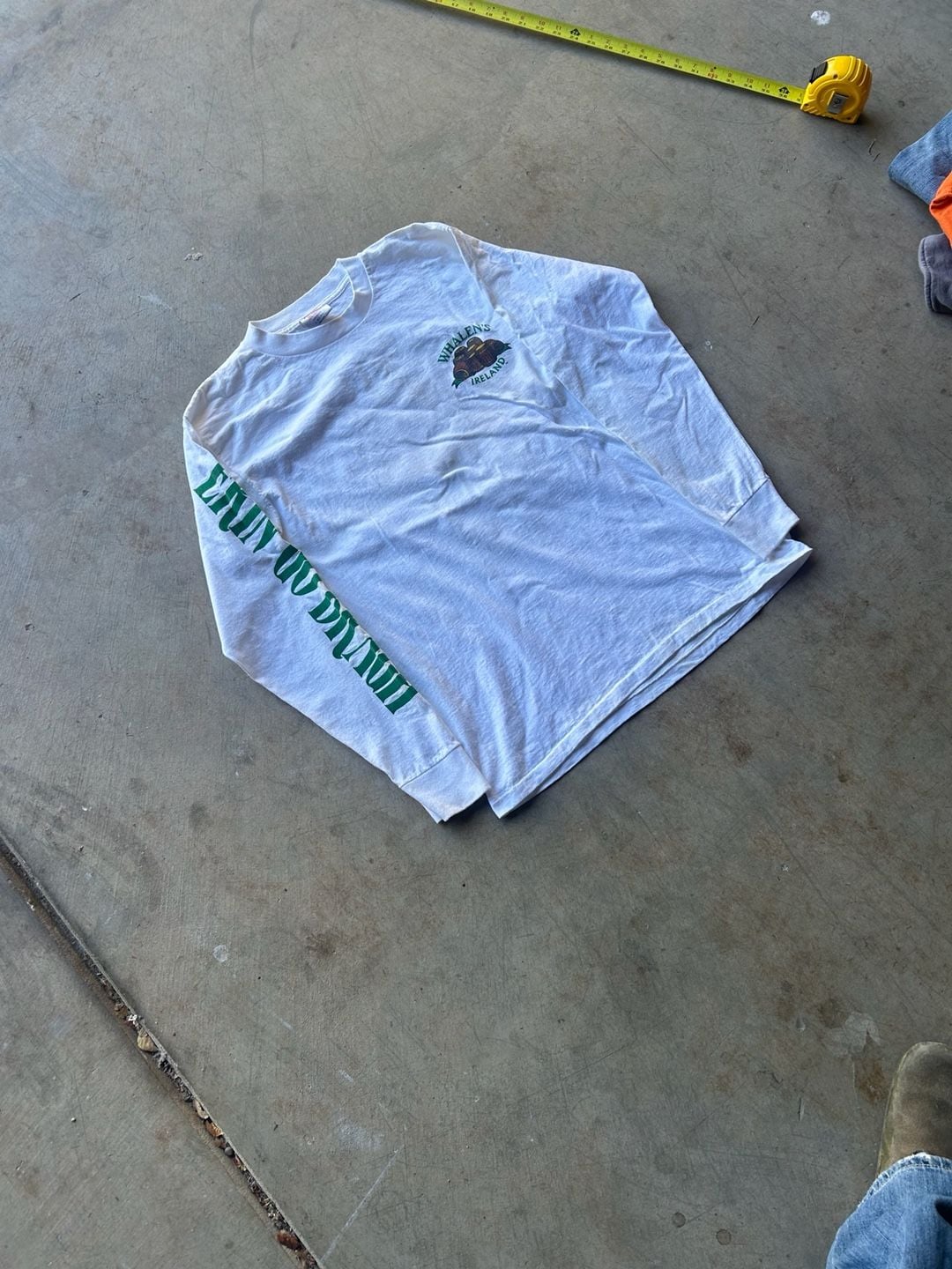 Oneita Whalen's Ireland Long Sleeve T-Shirt Size L White Vintage 2