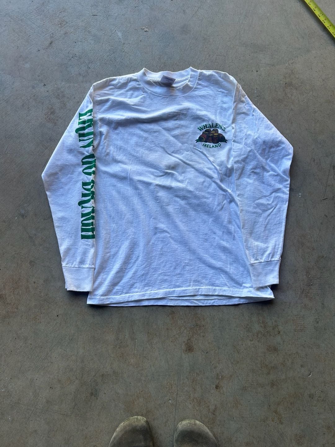 Oneita Whalen's Ireland Long Sleeve T-Shirt Size L White Vintage 5