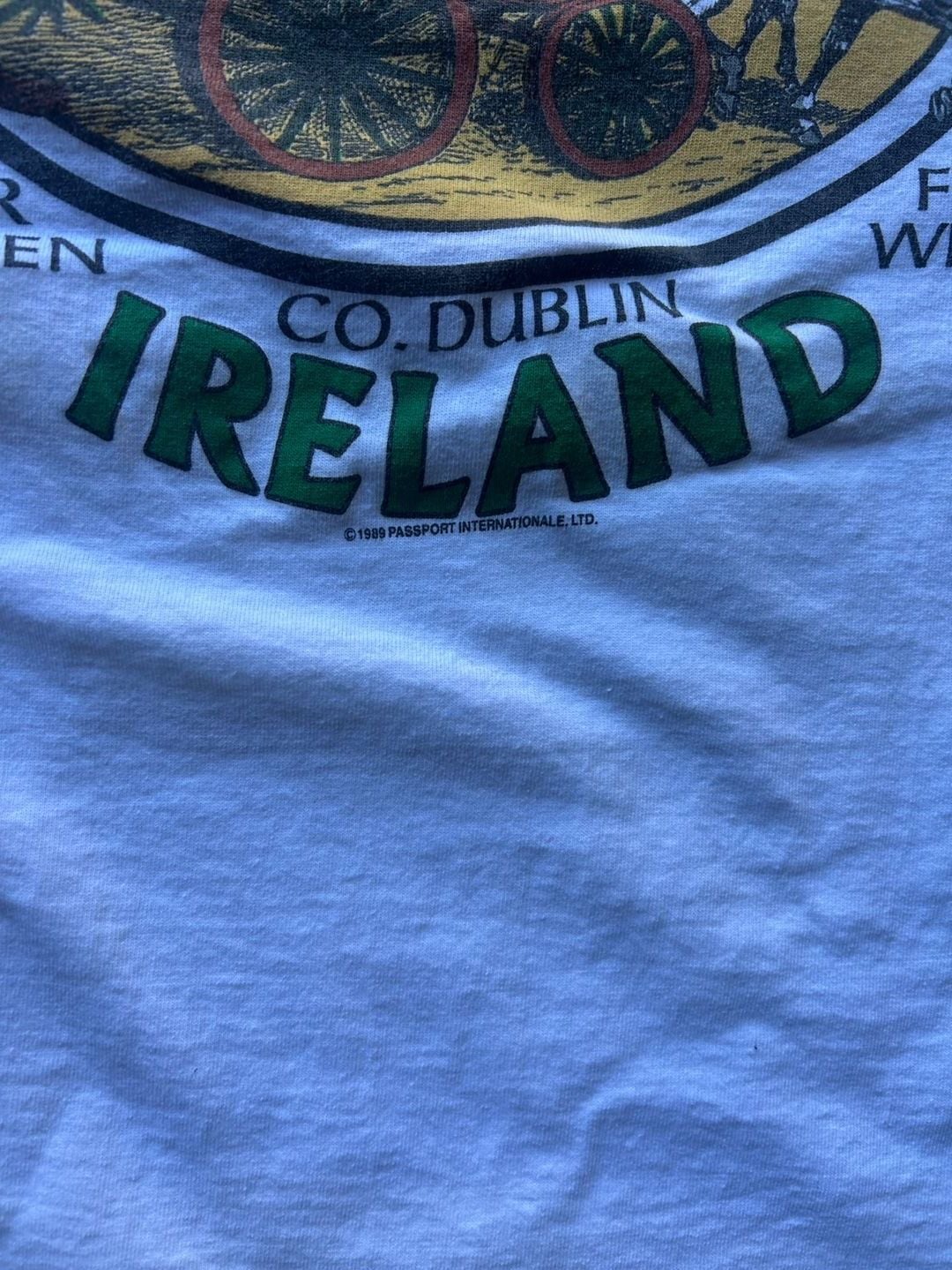 Oneita Whalen's Ireland Long Sleeve T-Shirt Size L White Vintage 7