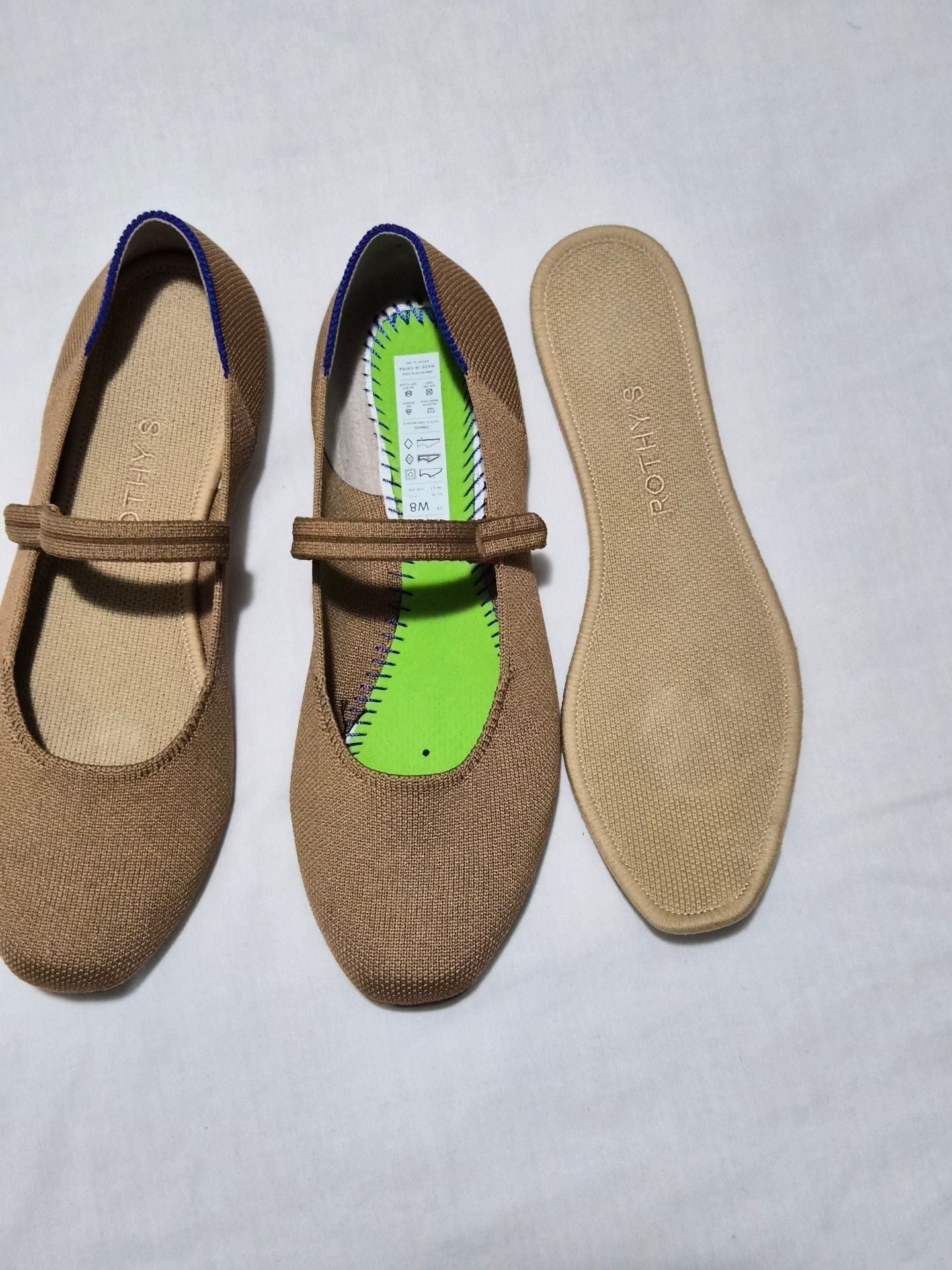 Rothy's The Mary Jane Flats Tan Knit 5