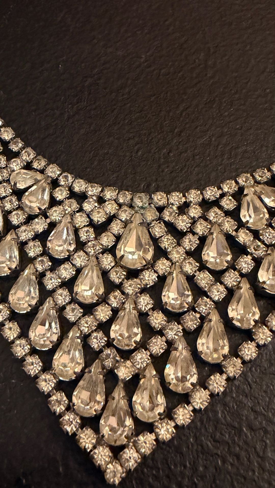 Weiss Rhinestone Bib Necklace Vintage 7