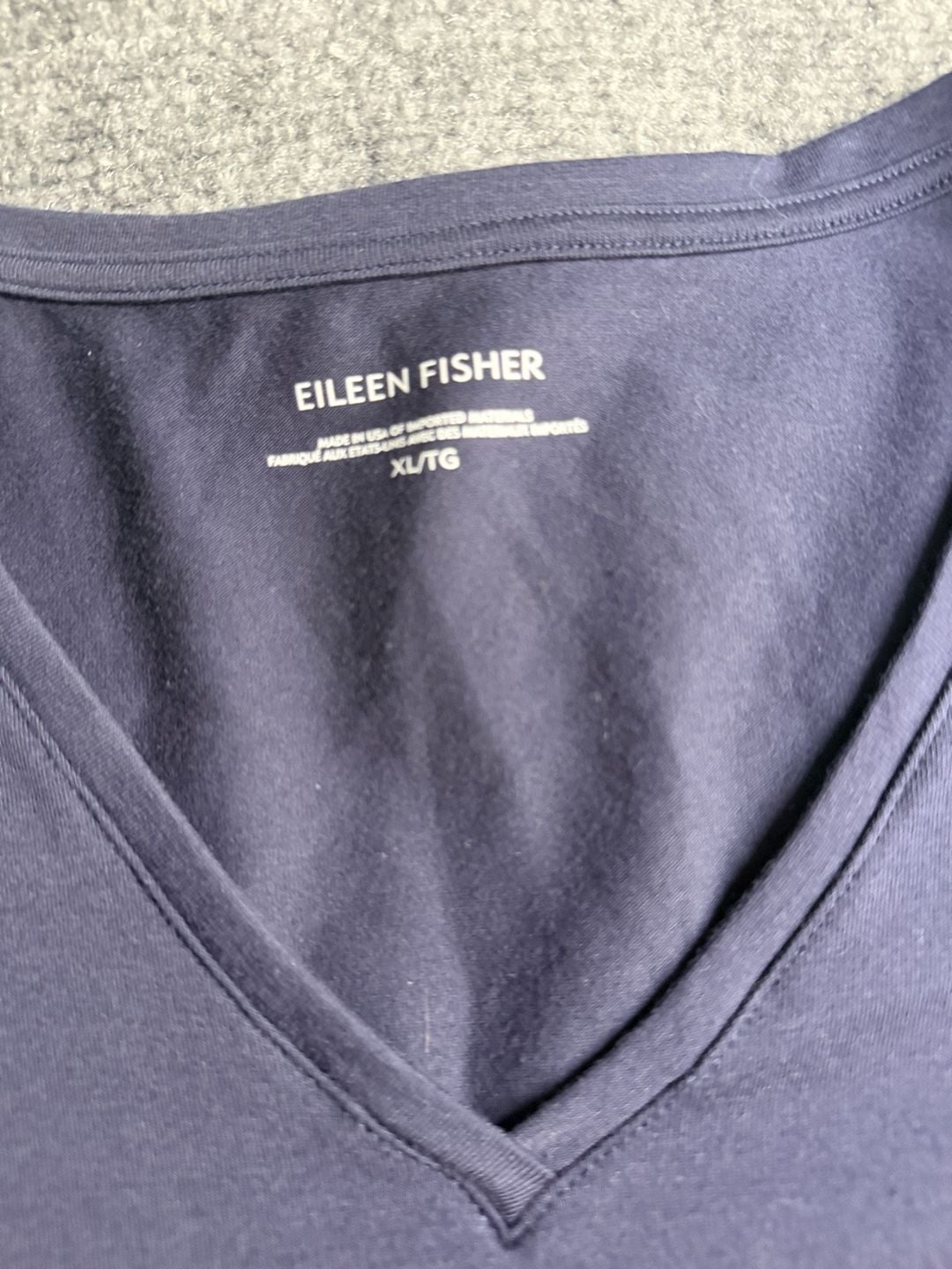 Eileen Fisher Organic Cotton Stretch V-Neck Dress XL 9