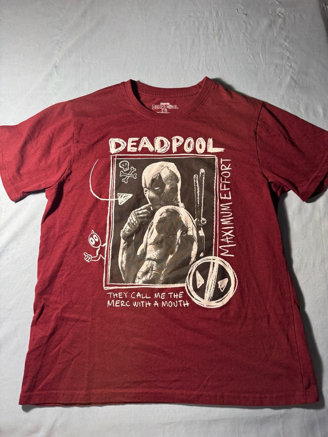 Marvel Deadpool Maximum Effort T-Shirt Size L Red 1