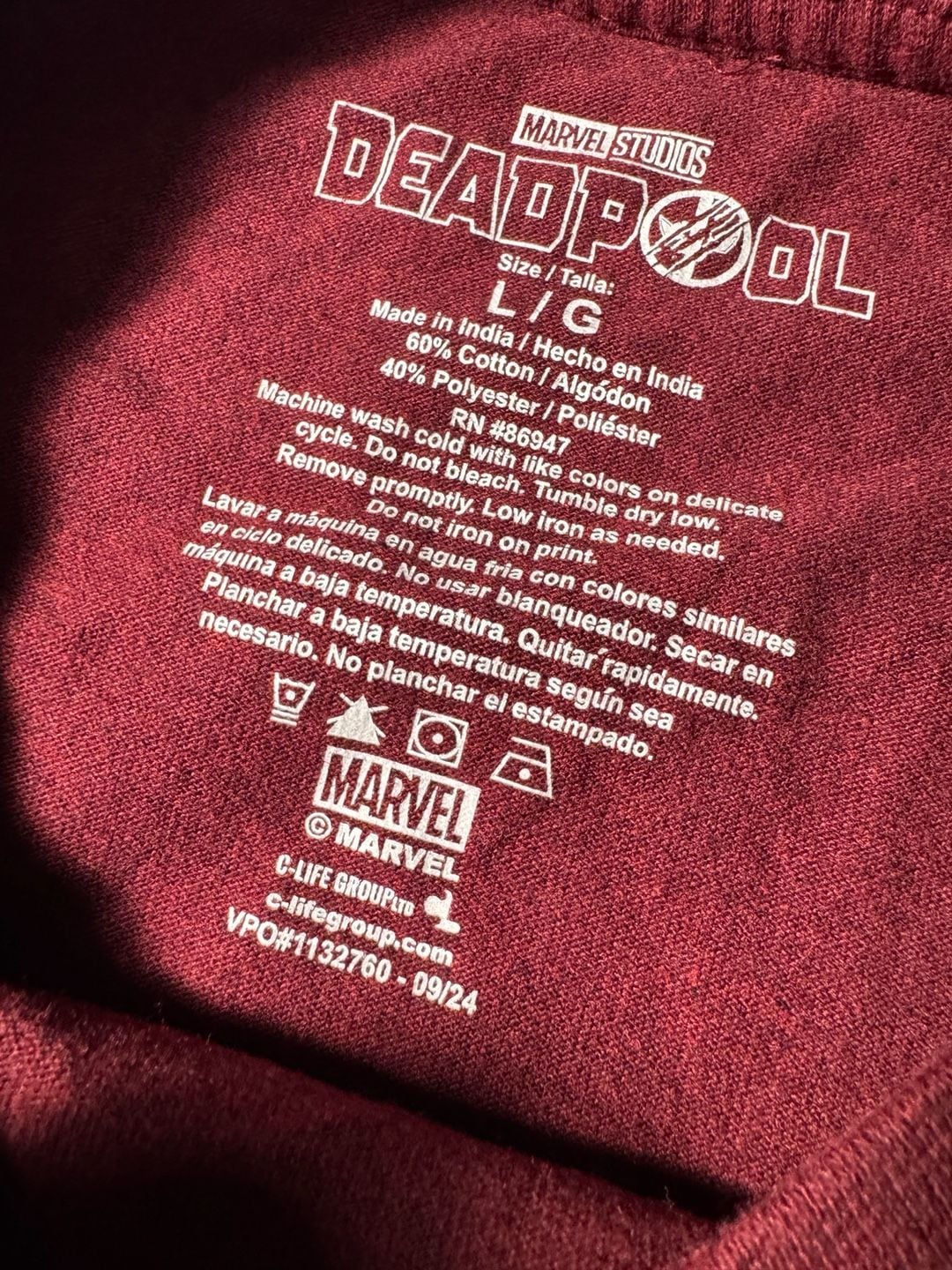 Marvel Deadpool Maximum Effort T-Shirt Size L Red 2