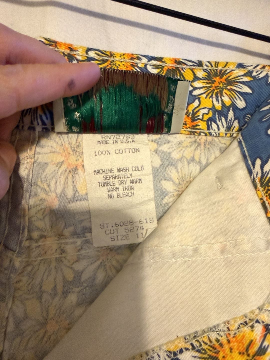 Stone Gear Vintage Daisy Floral Print Shorts Size 11 Blue High Rise 6