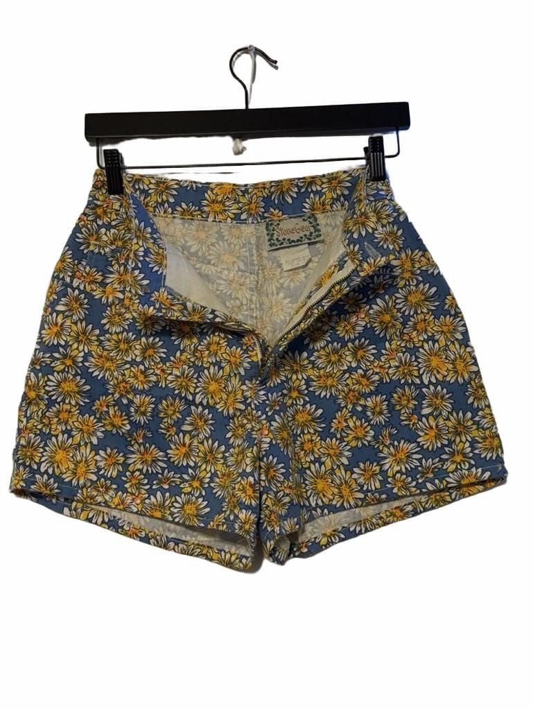 Stone Gear Vintage Daisy Floral Print Shorts Size 11 Blue High Rise 8
