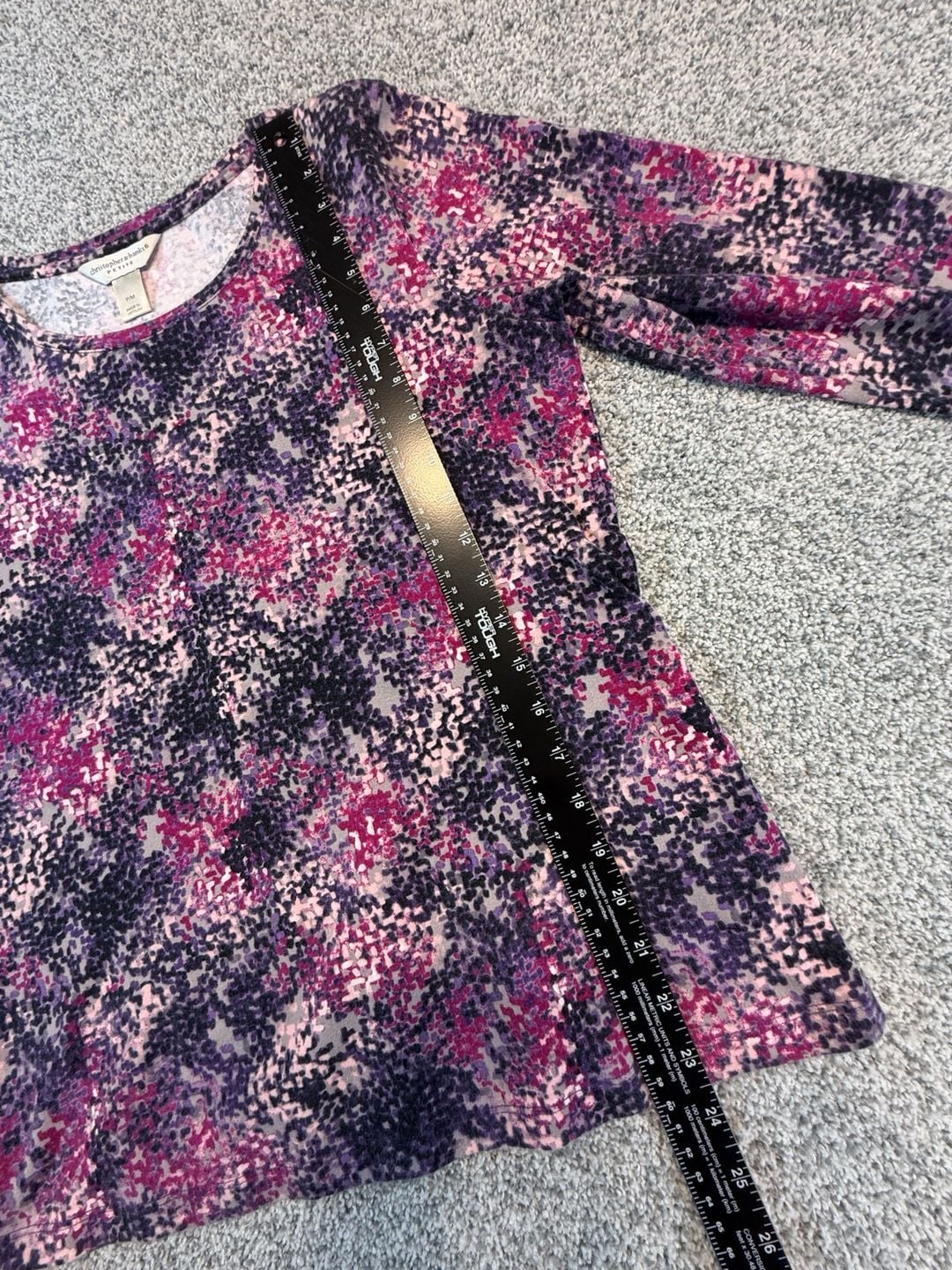 Christopher & Banks Long Sleeve Woman’s Top Size P/M Petite Multi Color Pattern 9