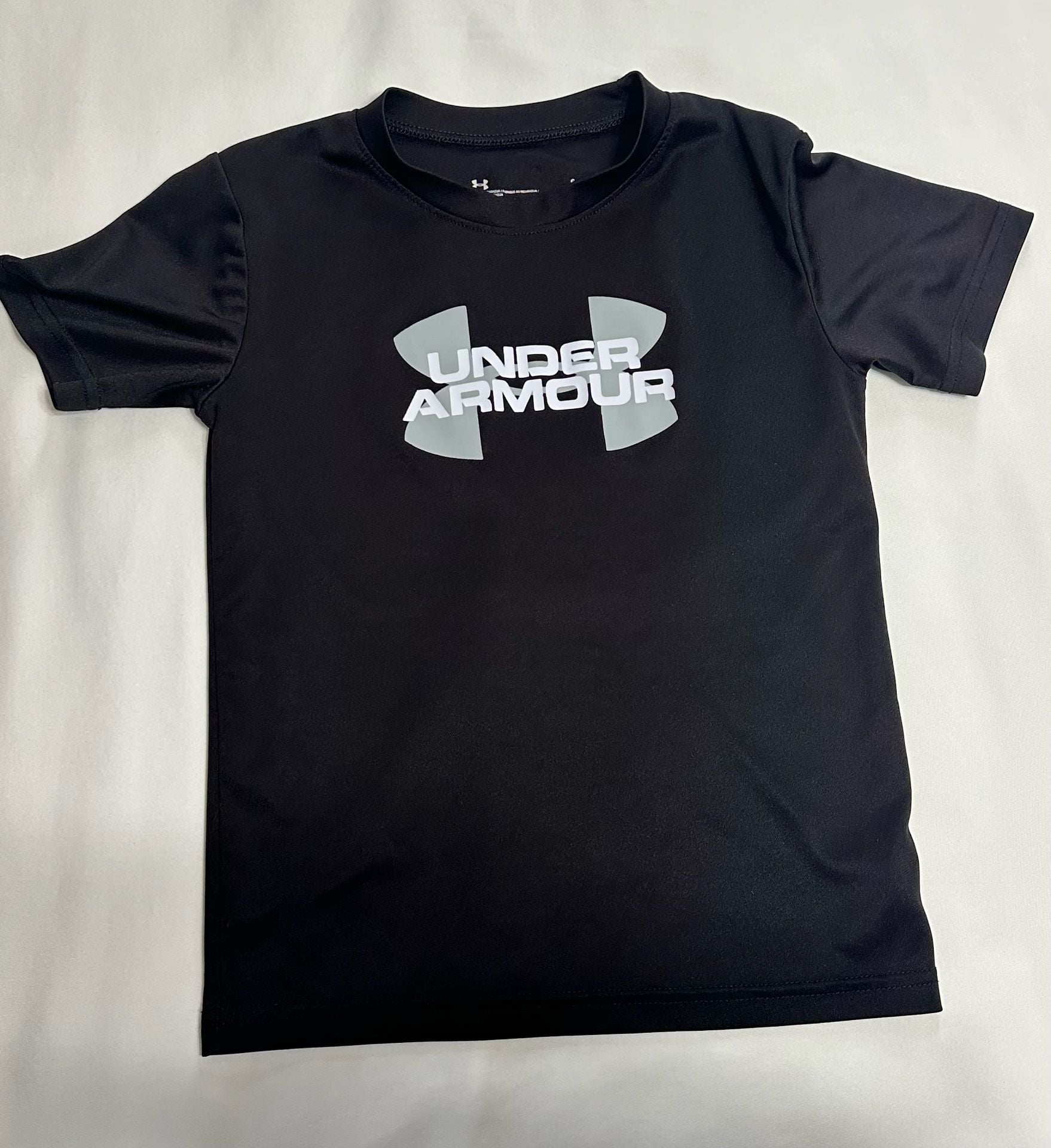 Under Armour Logo T-Shirt Size 6 Black Athletic Short Sleeve 2