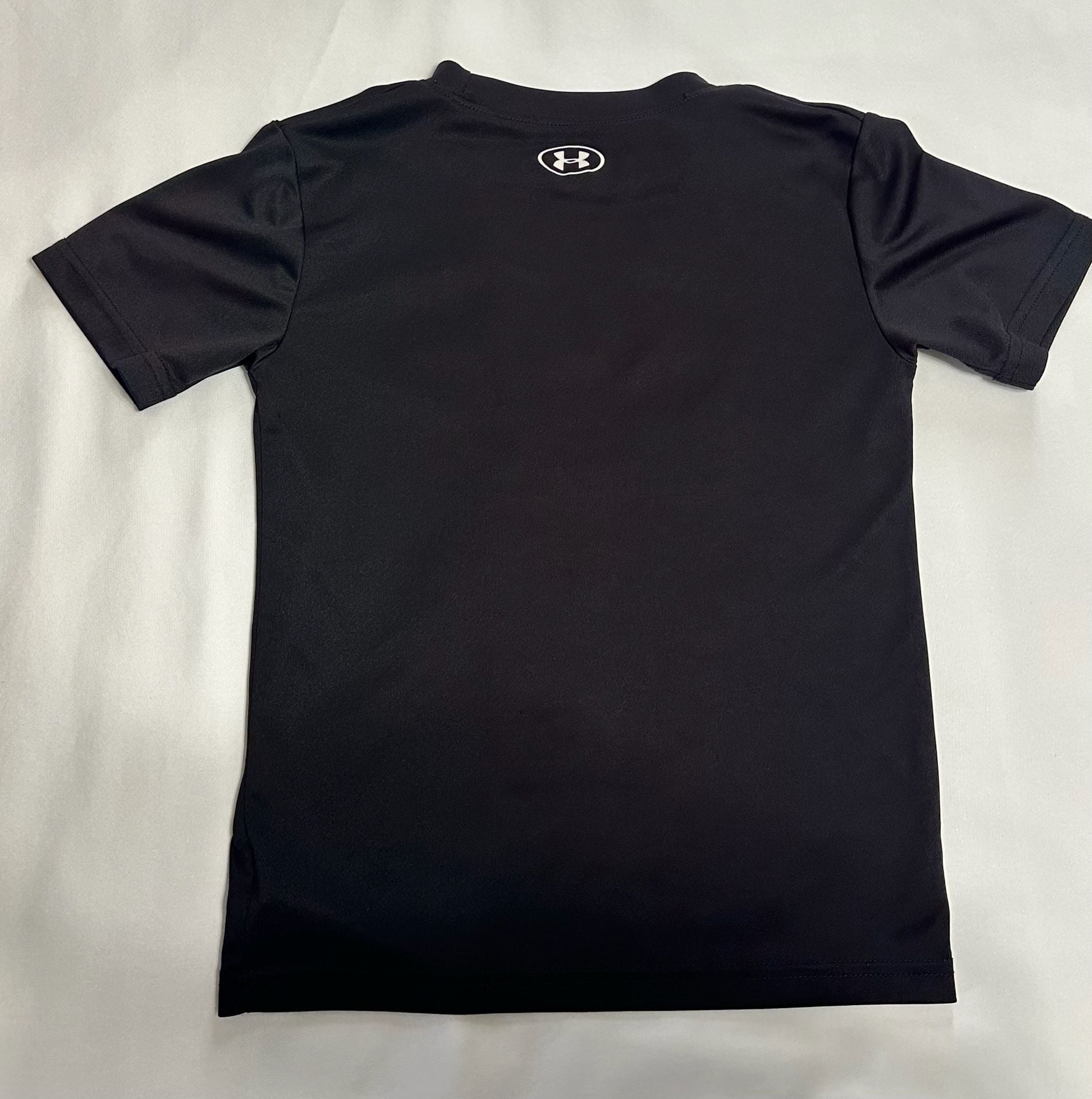 Under Armour Logo T-Shirt Size 6 Black Athletic Short Sleeve 5
