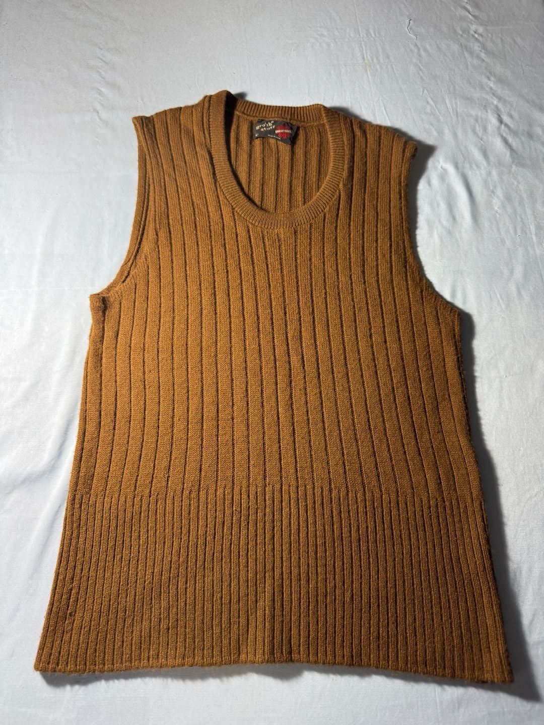 Grubb & Stuff Ribbed Knit Sweater Vest Brown Size M 2