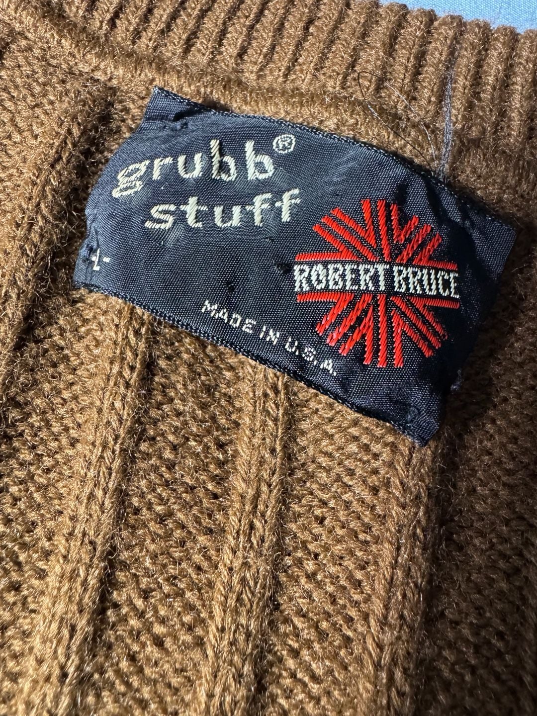 Grubb & Stuff Ribbed Knit Sweater Vest Brown Size M 3