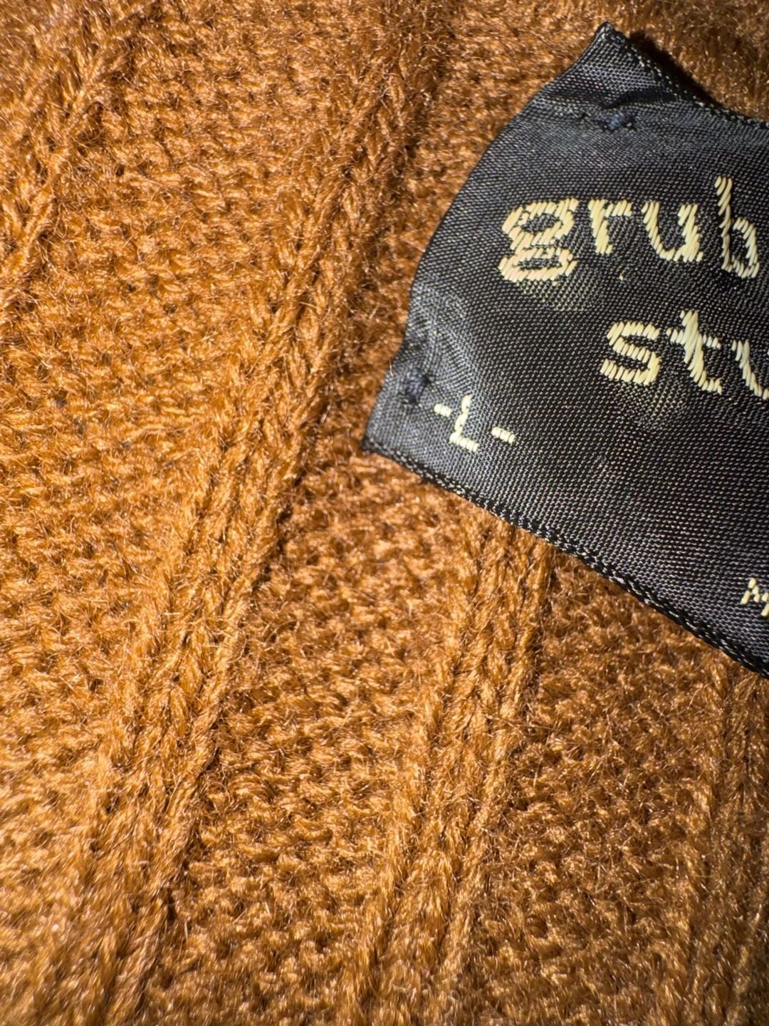 Grubb & Stuff Ribbed Knit Sweater Vest Brown Size M 4