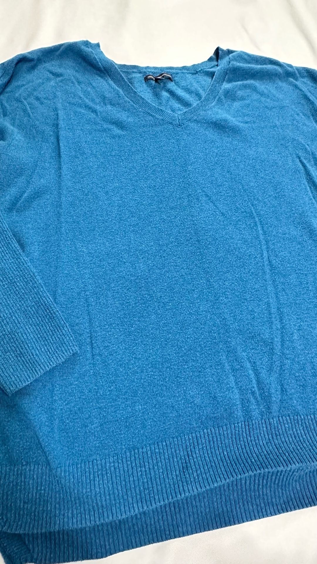 American Eagle Outfitters V-Neck Sweater Size L Blue Pullover 3