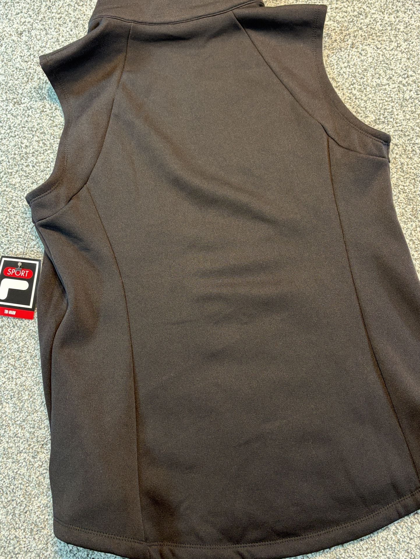 Fila Sport Quilted Women’s Vest Size L Black Coral Full Zip 8