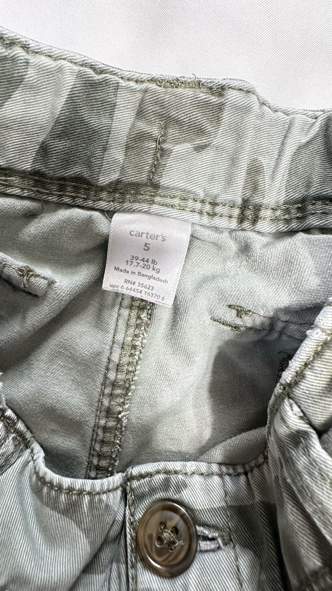 Carter's Camo Cargo Shorts Size 5 Green Military Print 4
