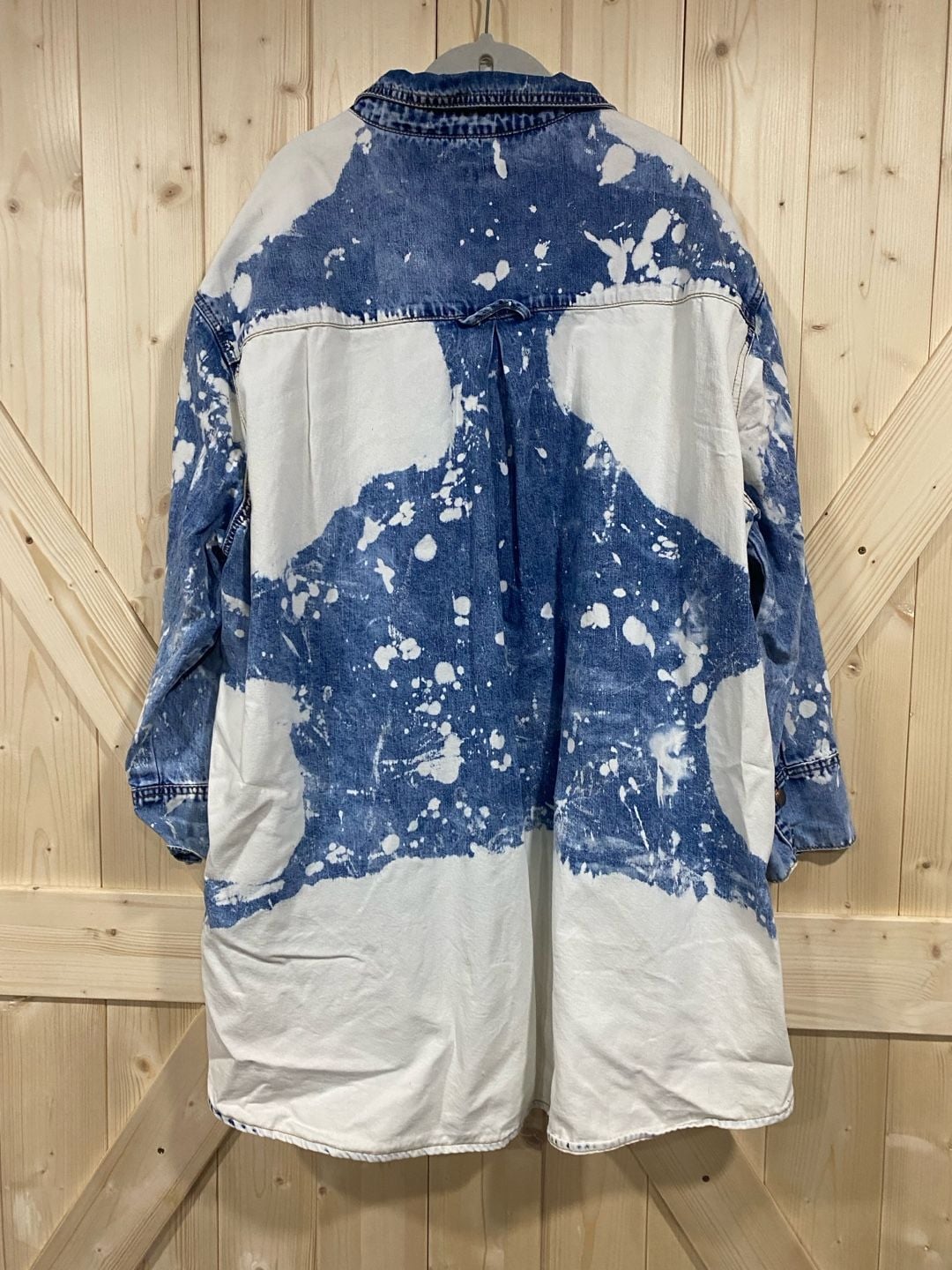 NWOT Easel Bleach Wash Denim Shirt Dress Size M oversized  8