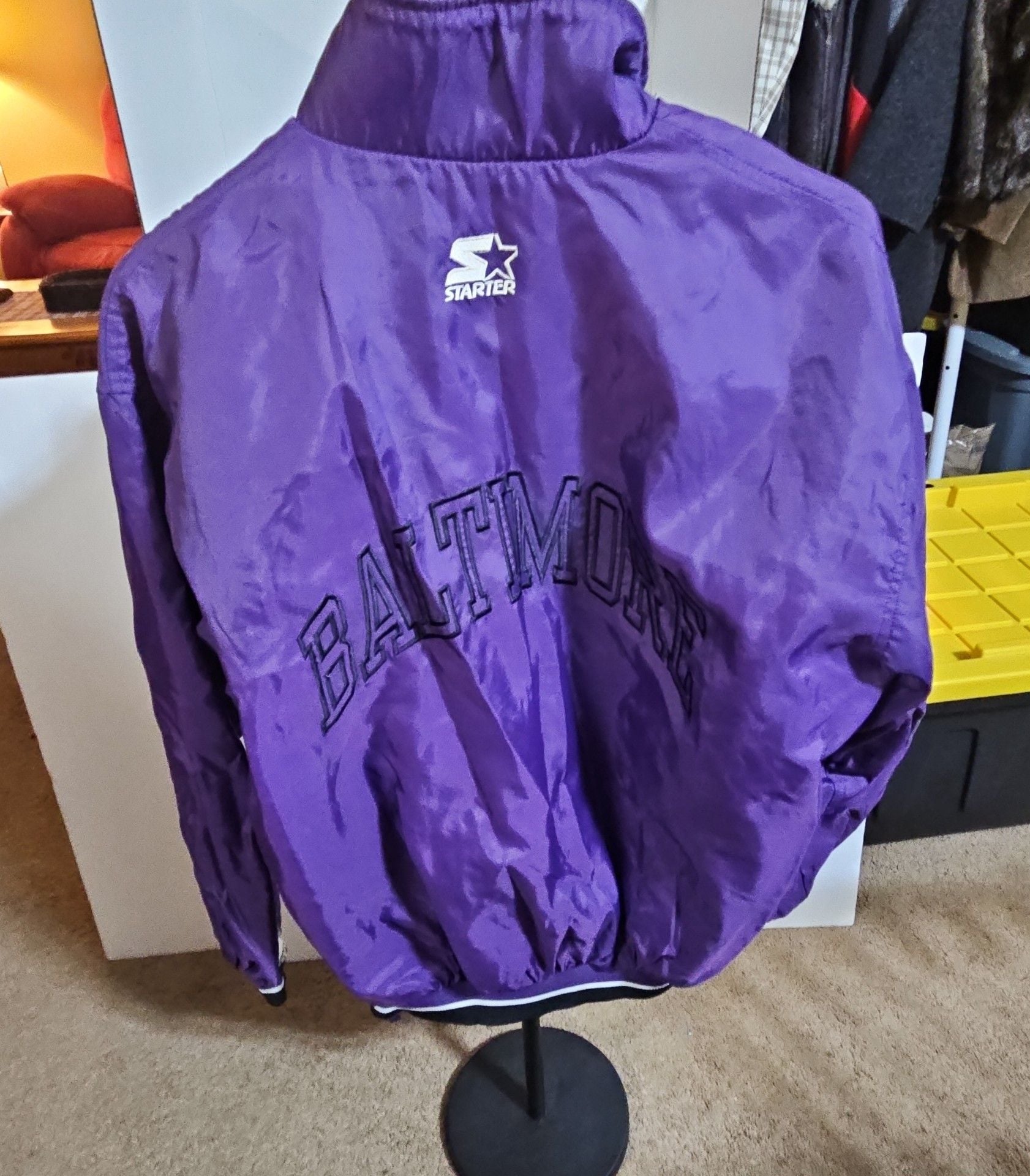 Starter Baltimore Ravens Half Zip Pullover Jacket Size M Vintage NFL 3