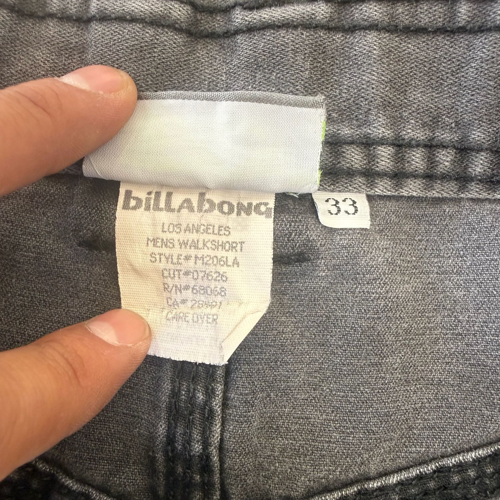 Vintage Billabong Faded Black Denim Walkshorts Size 33 7