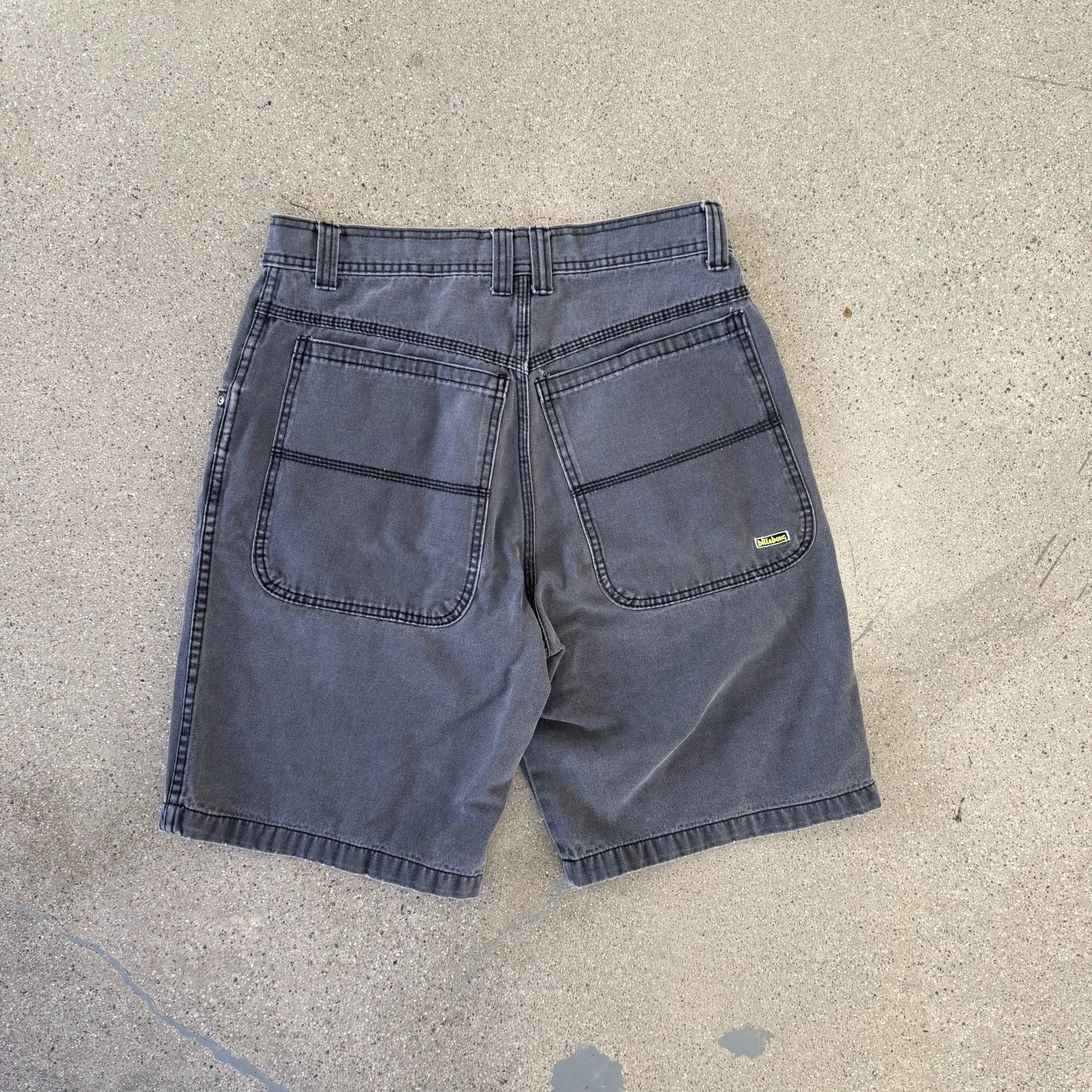Vintage Billabong Faded Black Denim Walkshorts Size 33 8