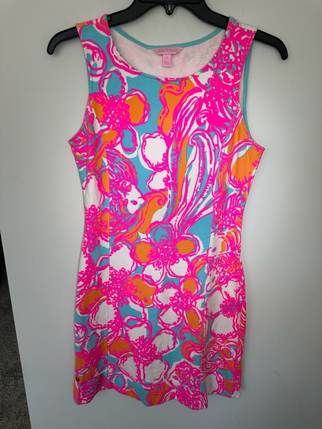 Lilly Pulitzer Dress Size XS Floral Print Keyhole Back Sleeveless 9