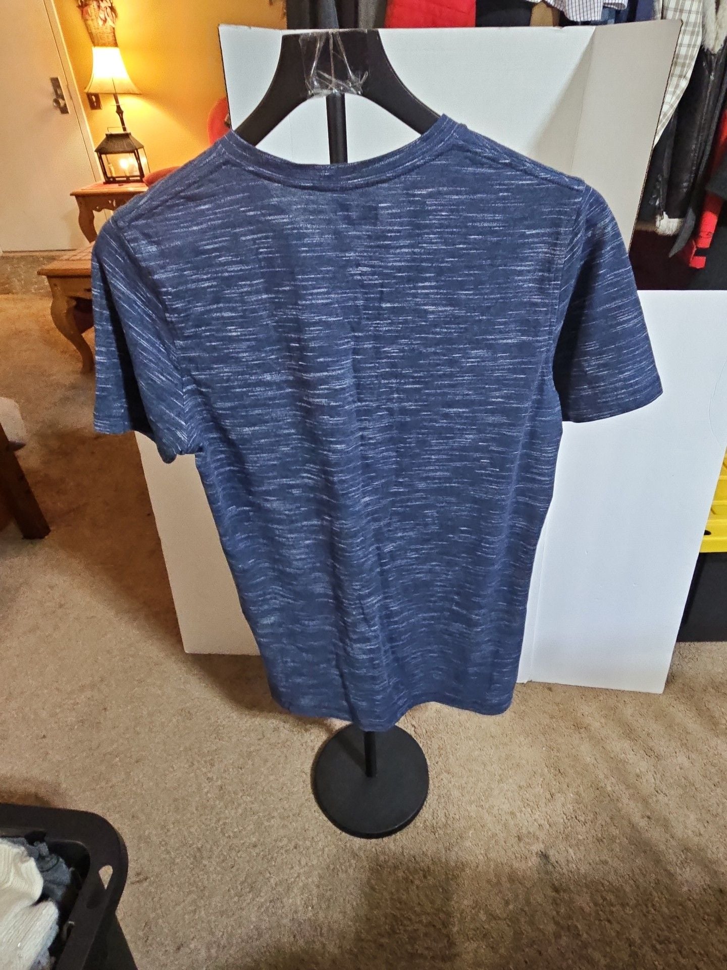 Under Armour V-Neck T-Shirt dress Size MD Blue Space Dye Fitted Tee 3