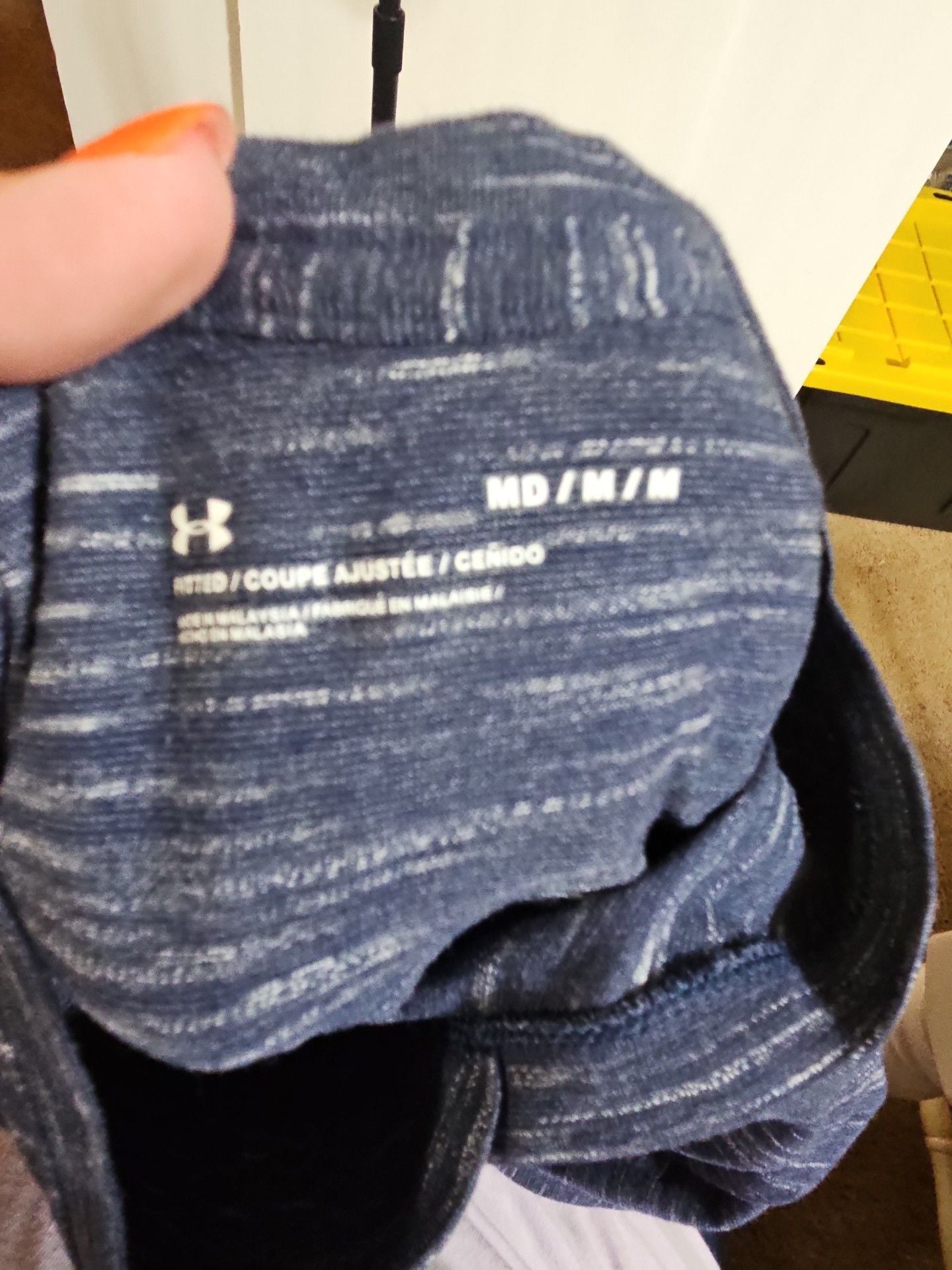 Under Armour V-Neck T-Shirt dress Size MD Blue Space Dye Fitted Tee 4