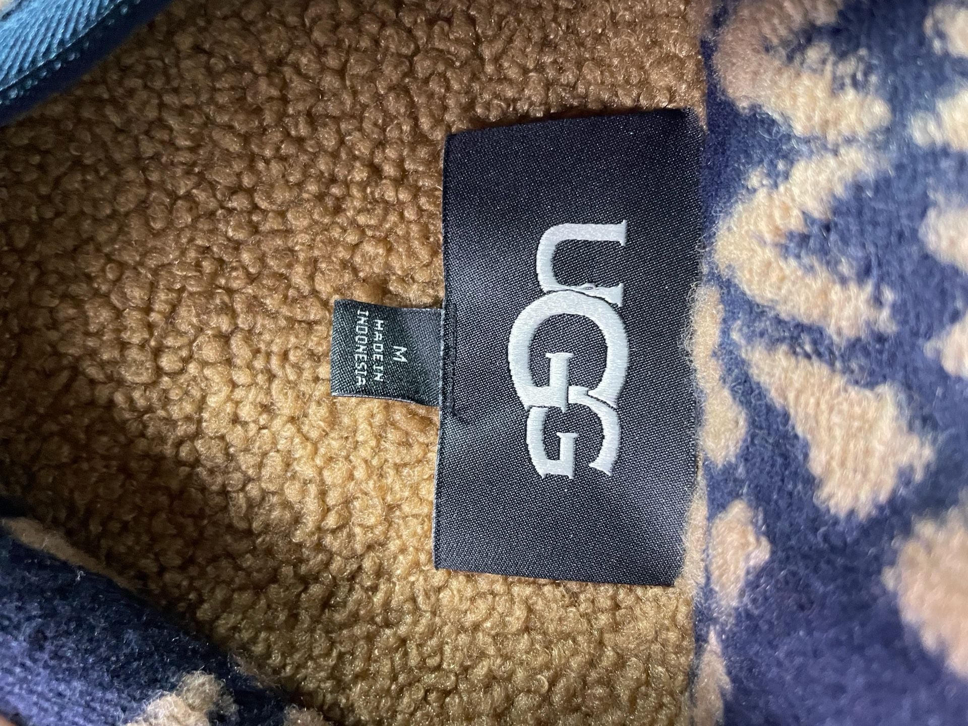 UGG Brigh Snap Fleece Jacket Size M Fair Isle Pattern 3