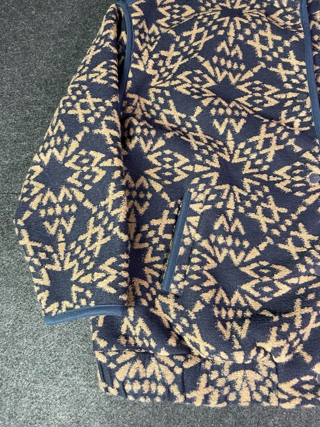 UGG Brigh Snap Fleece Jacket Size M Fair Isle Pattern 7